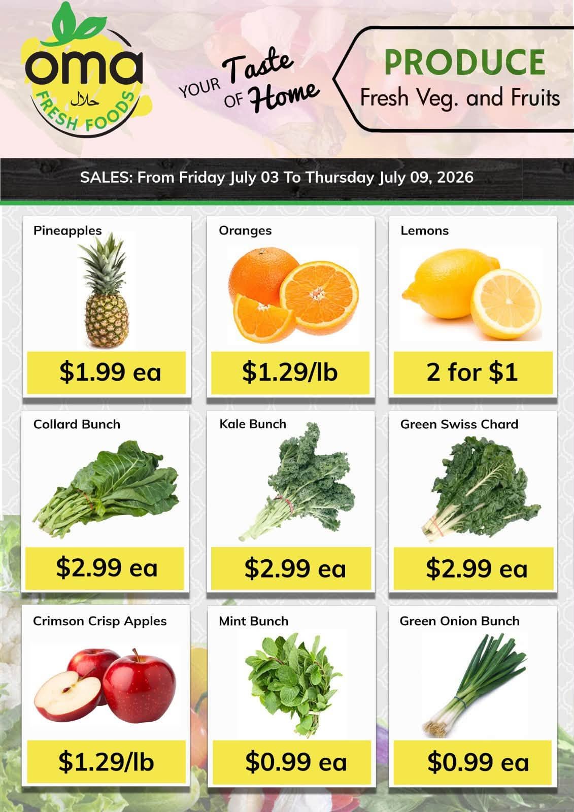Oma Fresh Foods Flyer July 3 to 9
