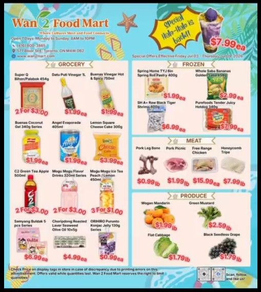 Wan 2 Food Mart Flyer July 3 to 9