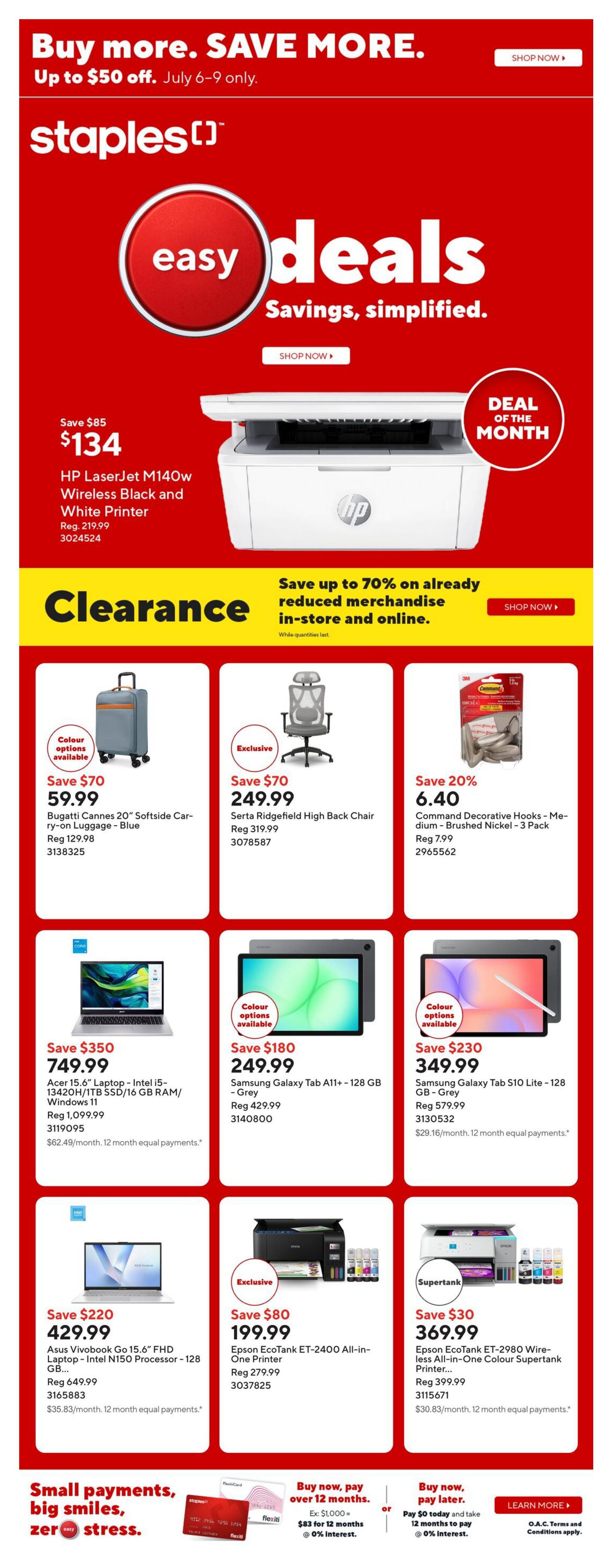 Staples Flyer July 3 to 9