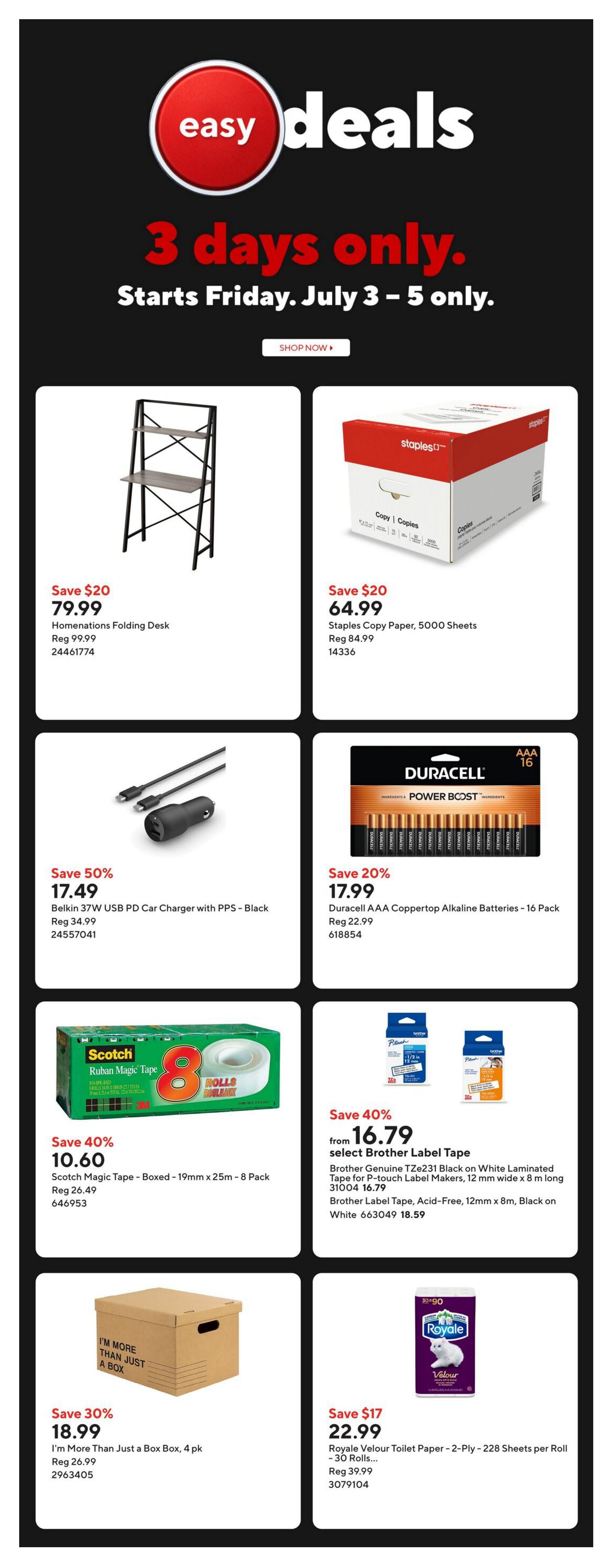 Staples Flyer July 3 to 9