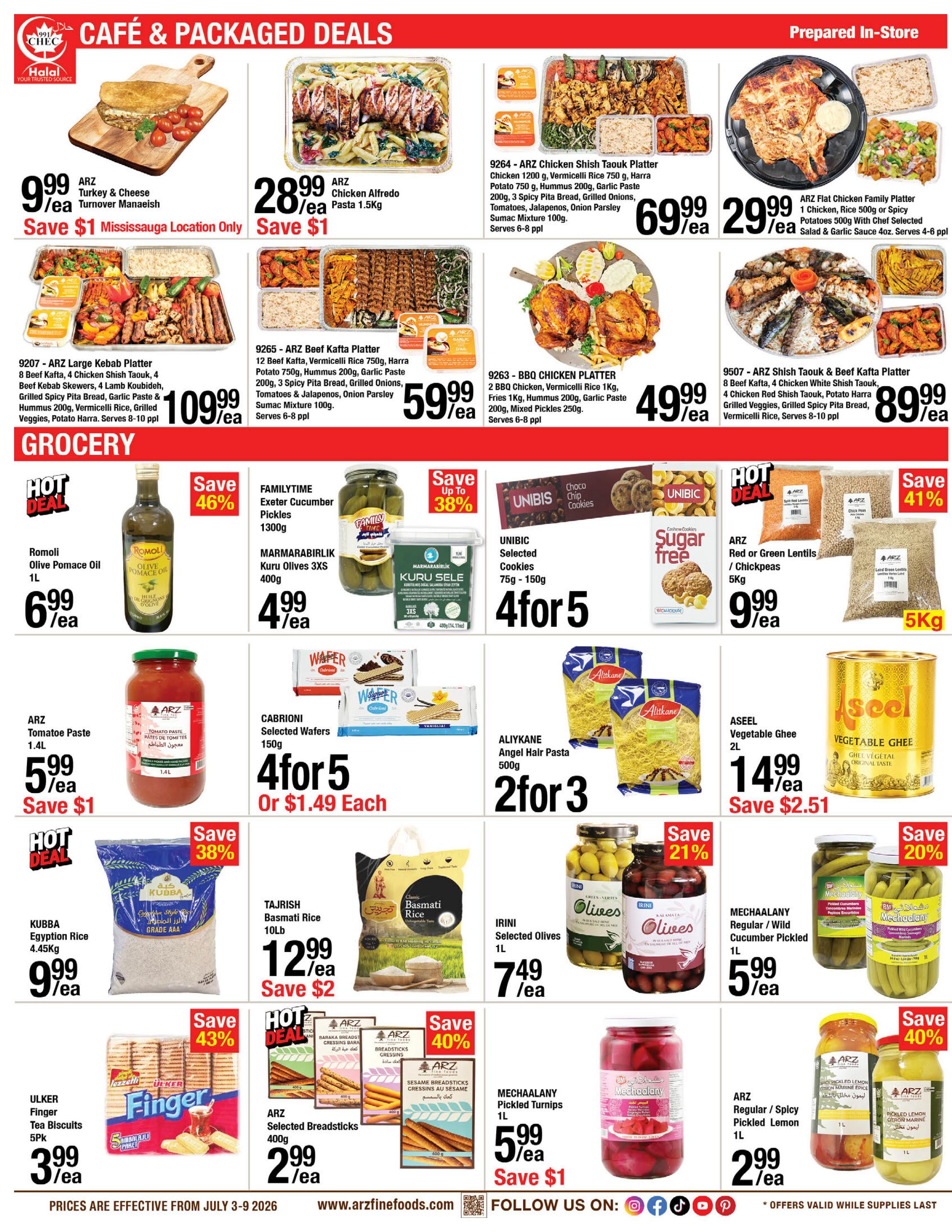 Arz Fine Foods Flyer July 3 to 9