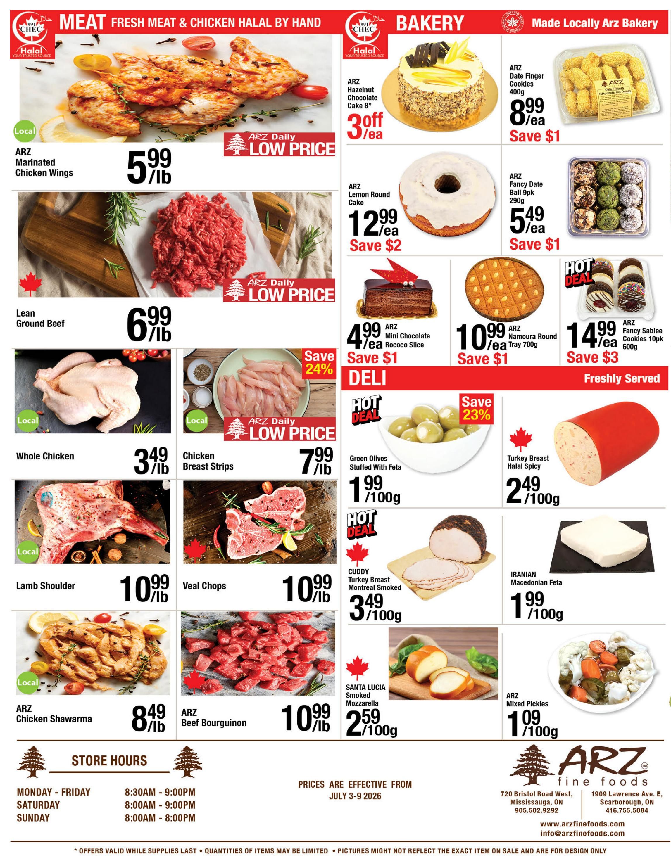 Arz Fine Foods Flyer July 3 to 9