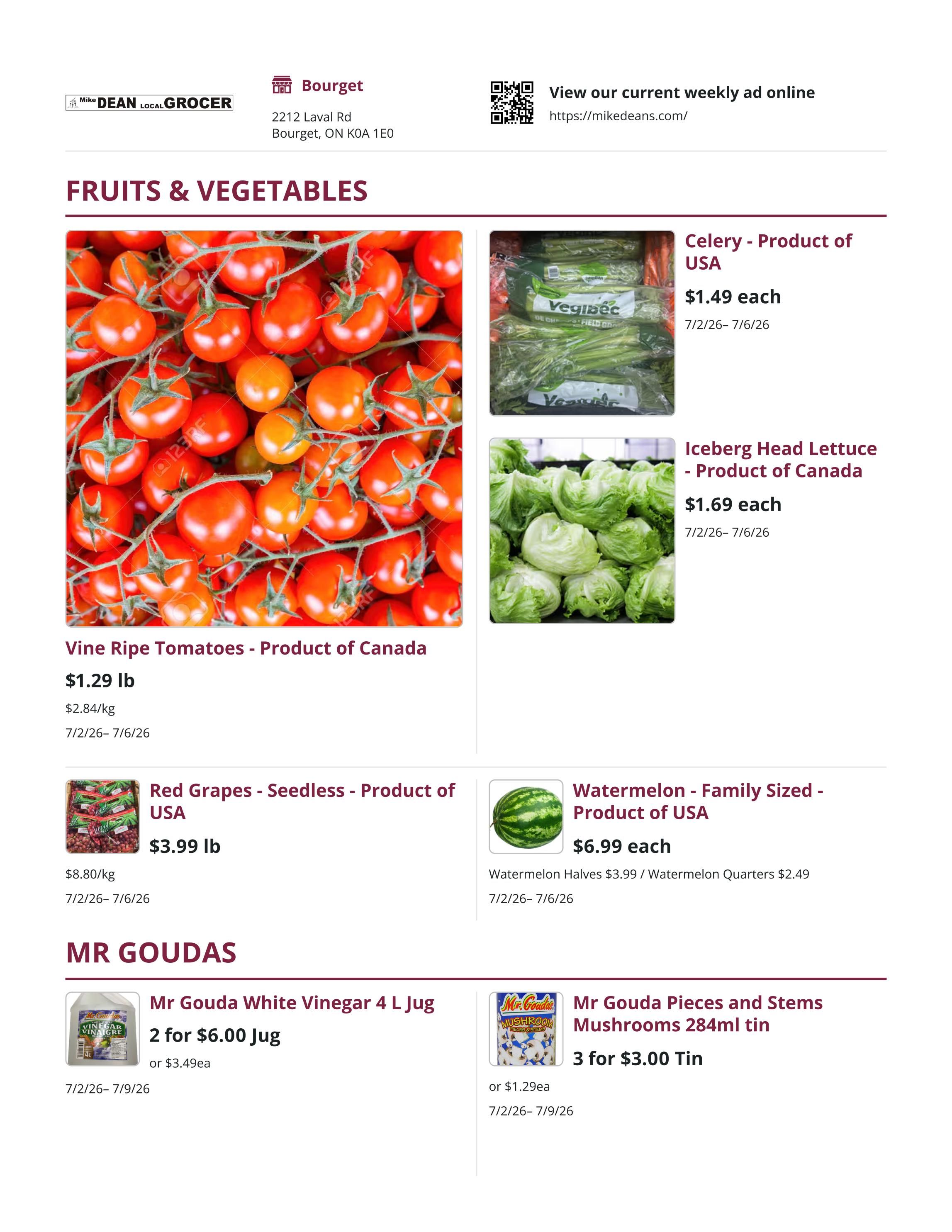 Mike Dean Local Grocer Flyer July 2 to 8