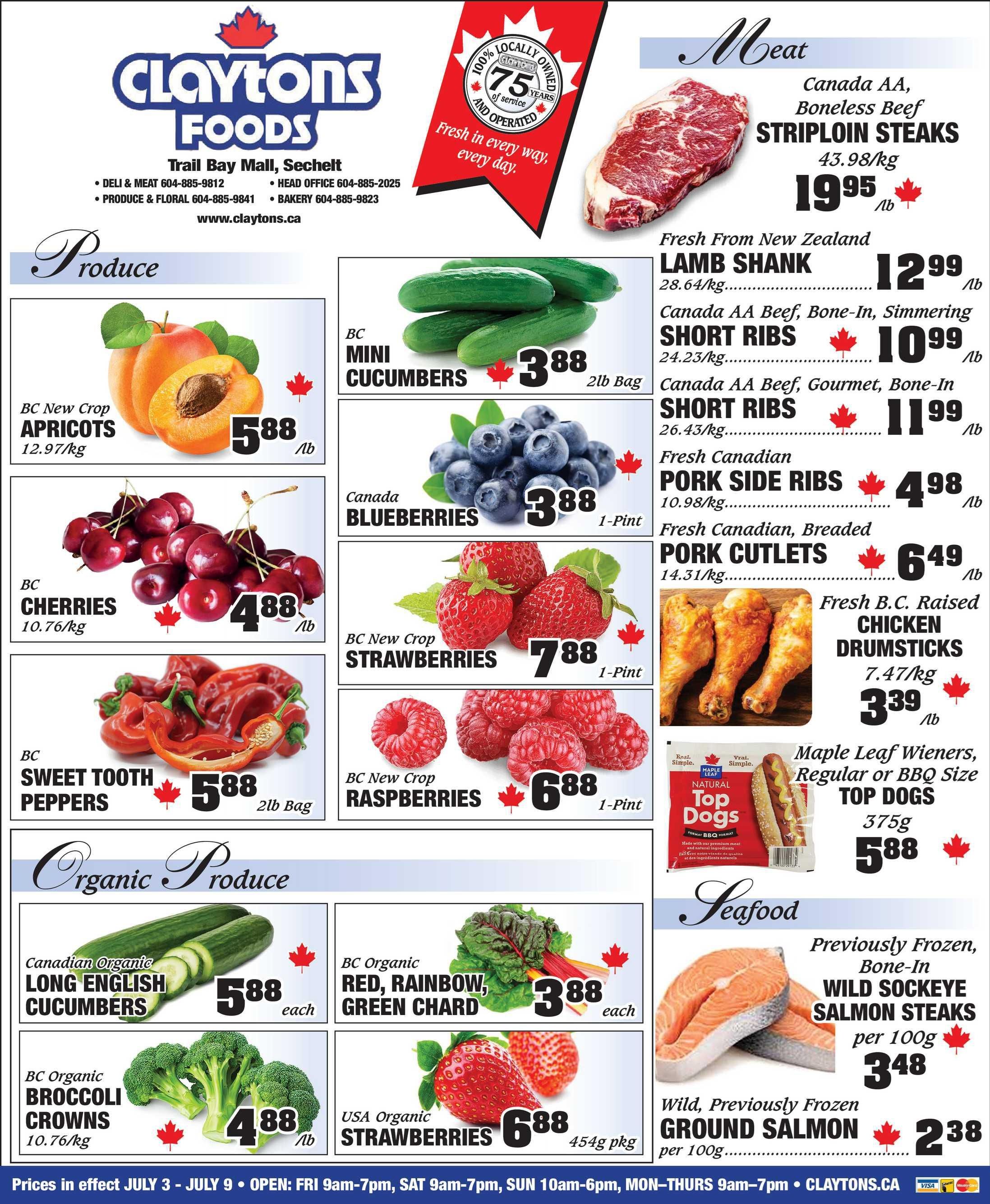 Claytons Heritage Market Flyer July 3 to 9