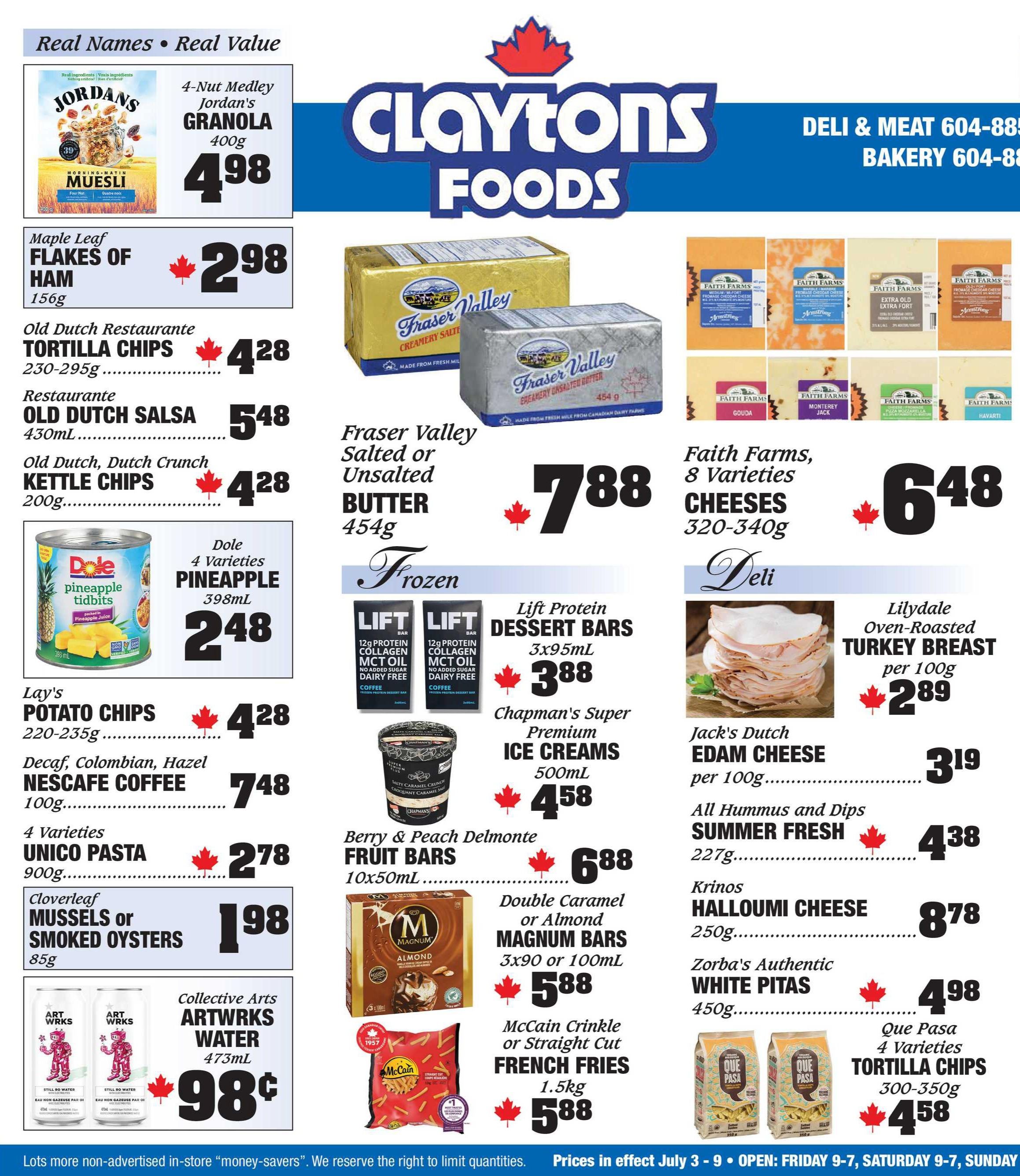 Claytons Heritage Market Flyer July 3 to 9