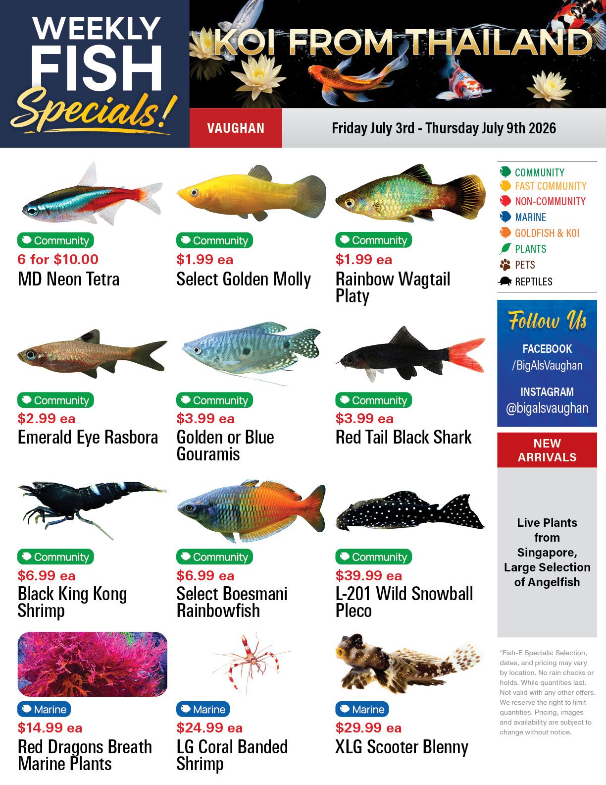 Big Al's (Vaughan) Weekly Specials July 3 to 9