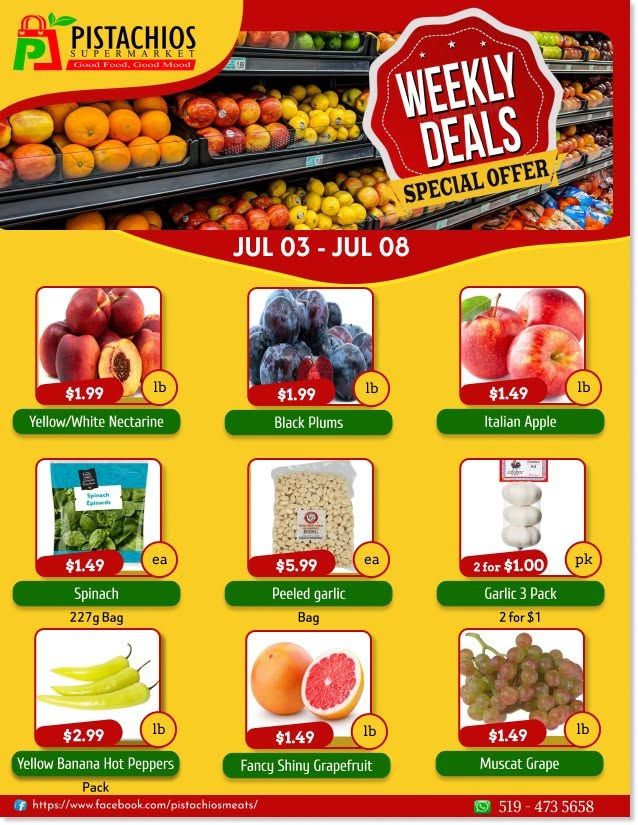Pistachios Supermarket Flyer July 3 to 8