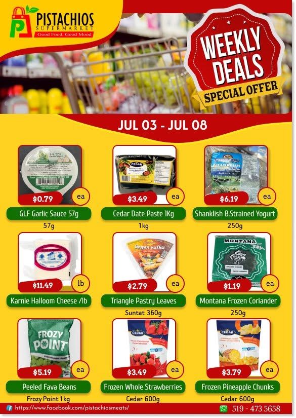 Pistachios Supermarket Flyer July 3 to 8