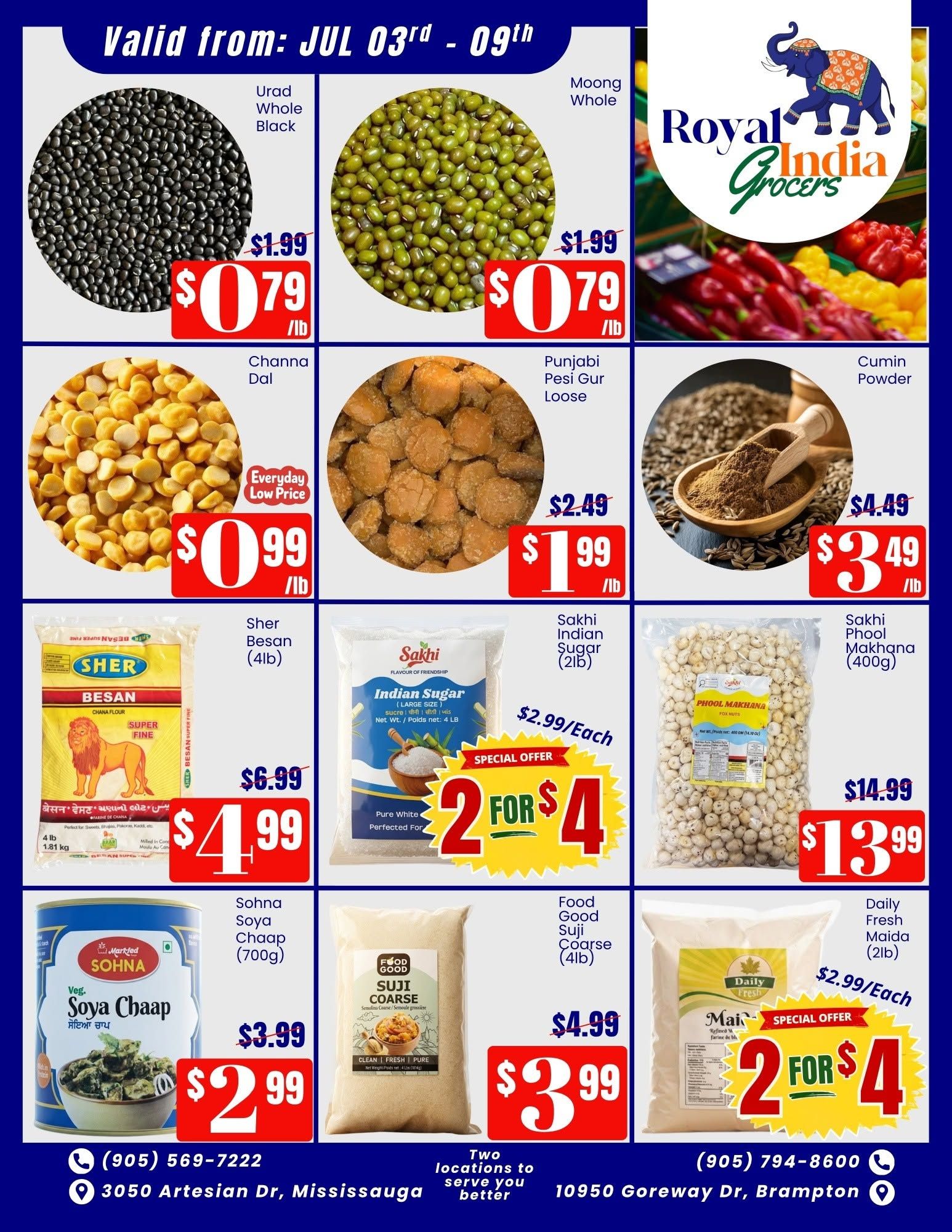 Royal India Grocers Flyer July 3 to 9
