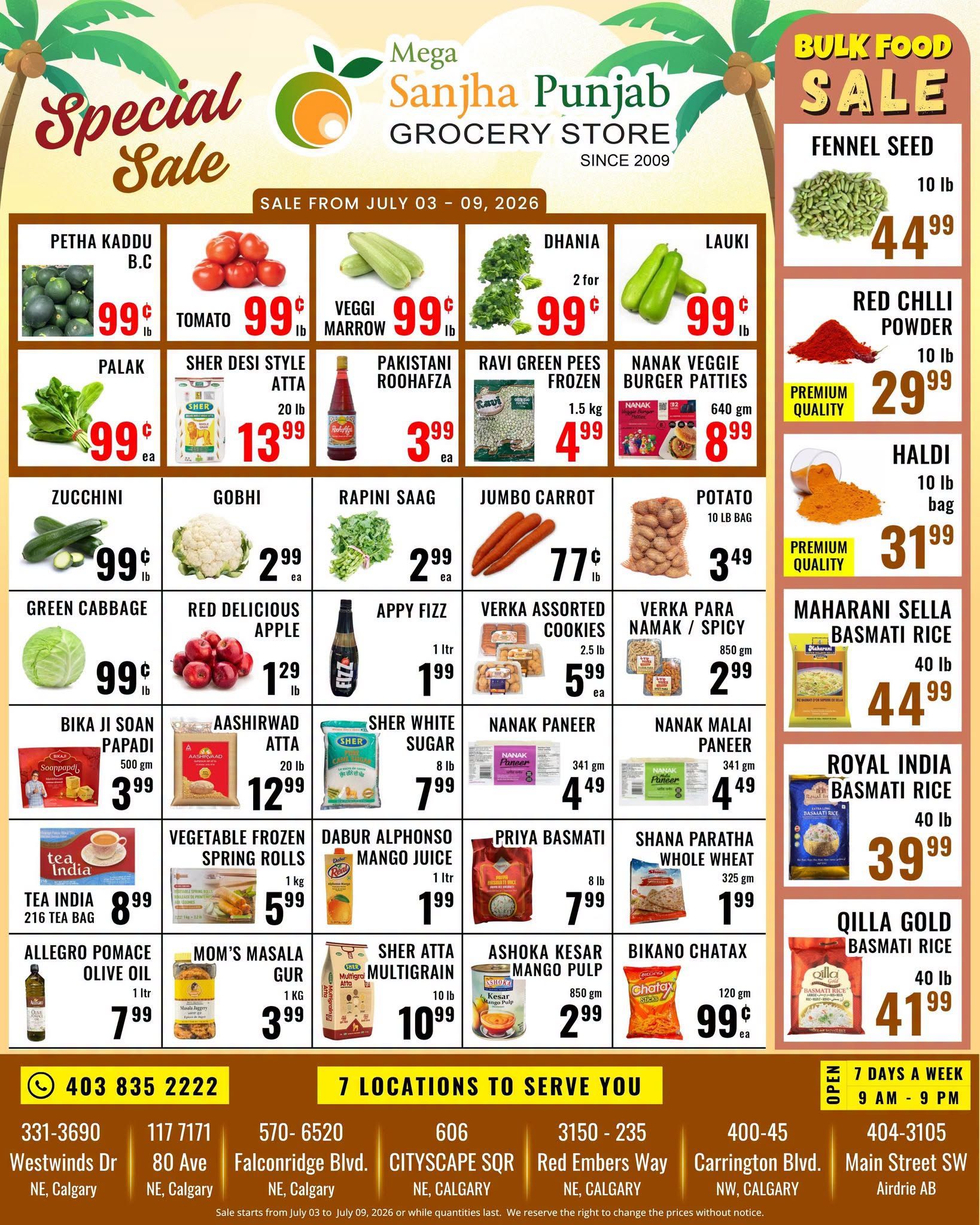 Sanjha Punjab Grocery Store Flyer July 3 to 9
