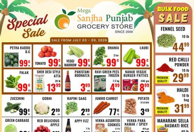 Sanjha Punjab Grocery Store Flyer July 3 to 9