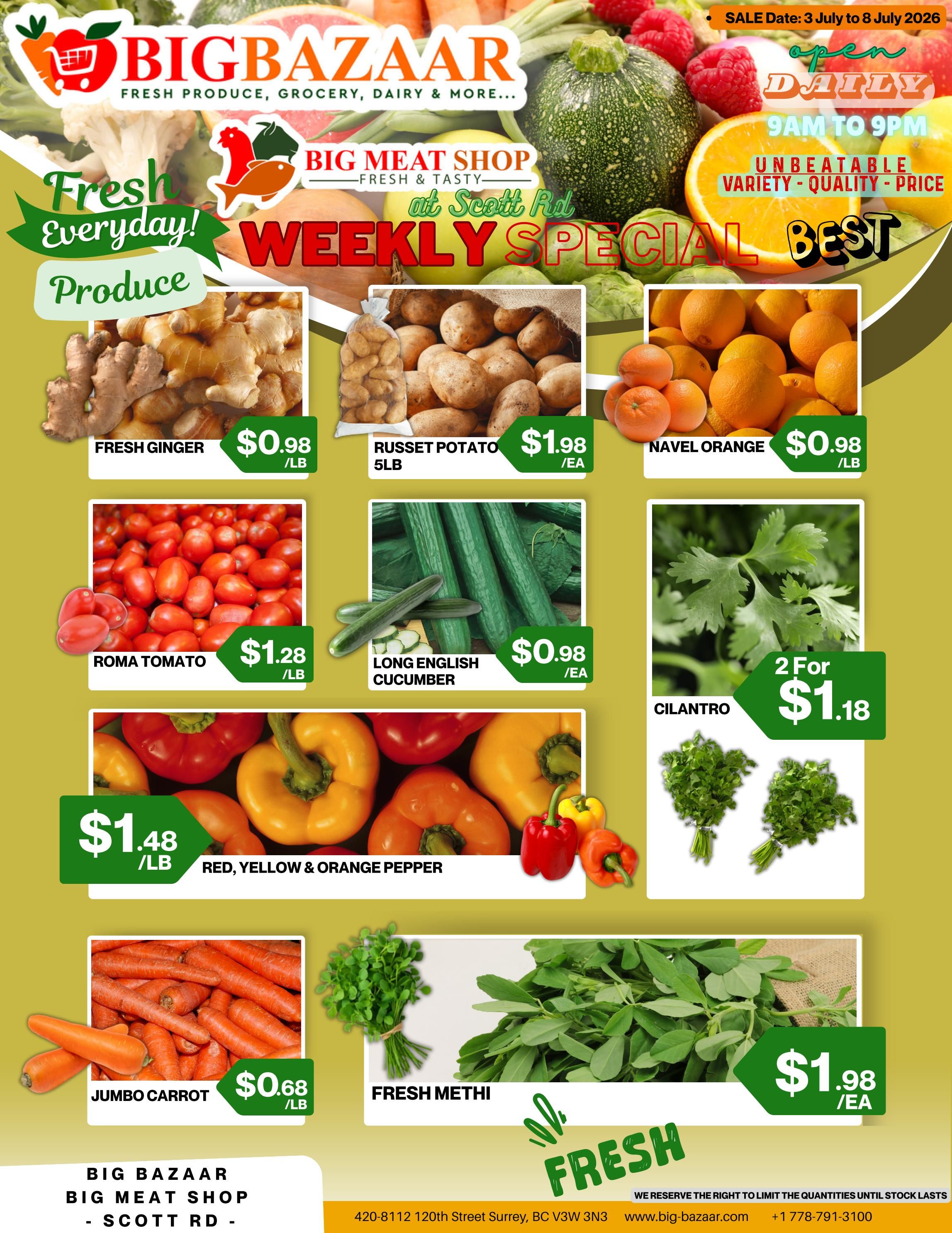 Big Bazaar Canada Flyer July 3 to 8