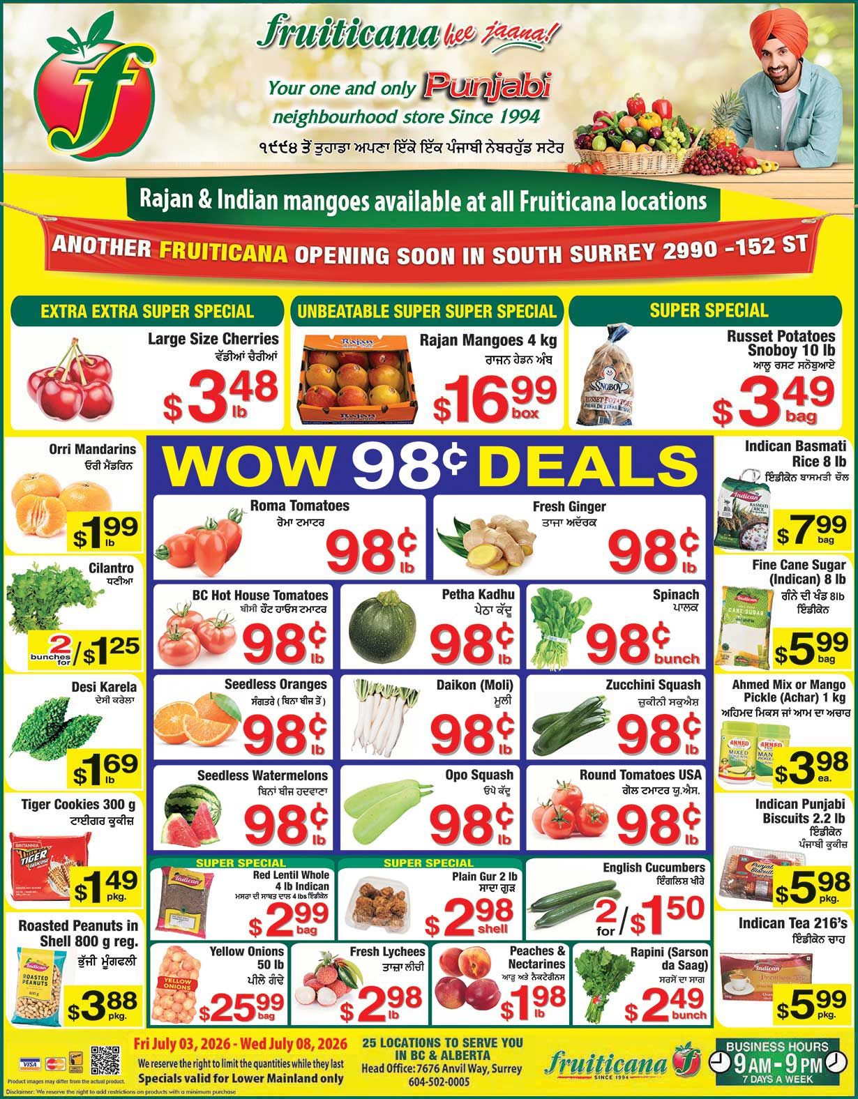 Fruiticana (Greater Vancouver) Flyer July 3 to 8