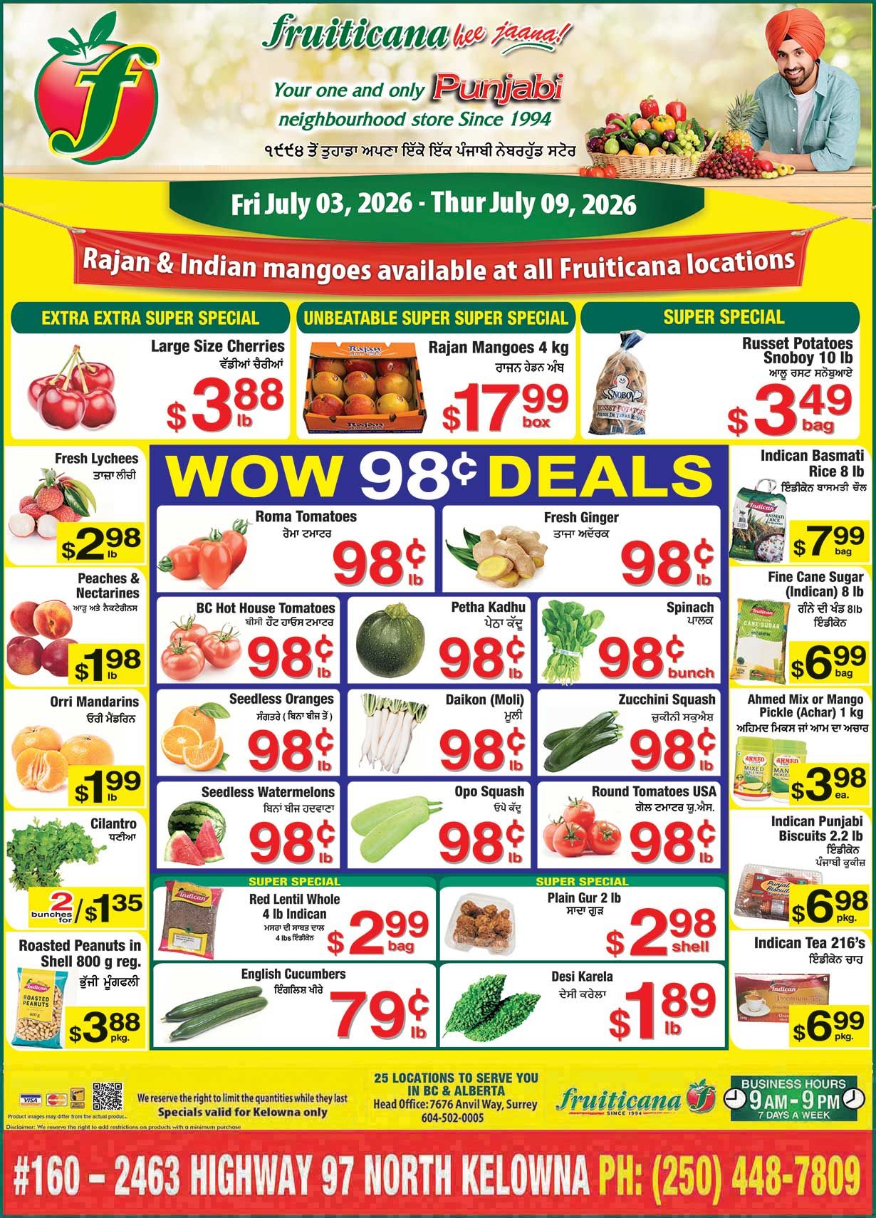 Fruiticana (Kelowna) Flyer July 3 to 9