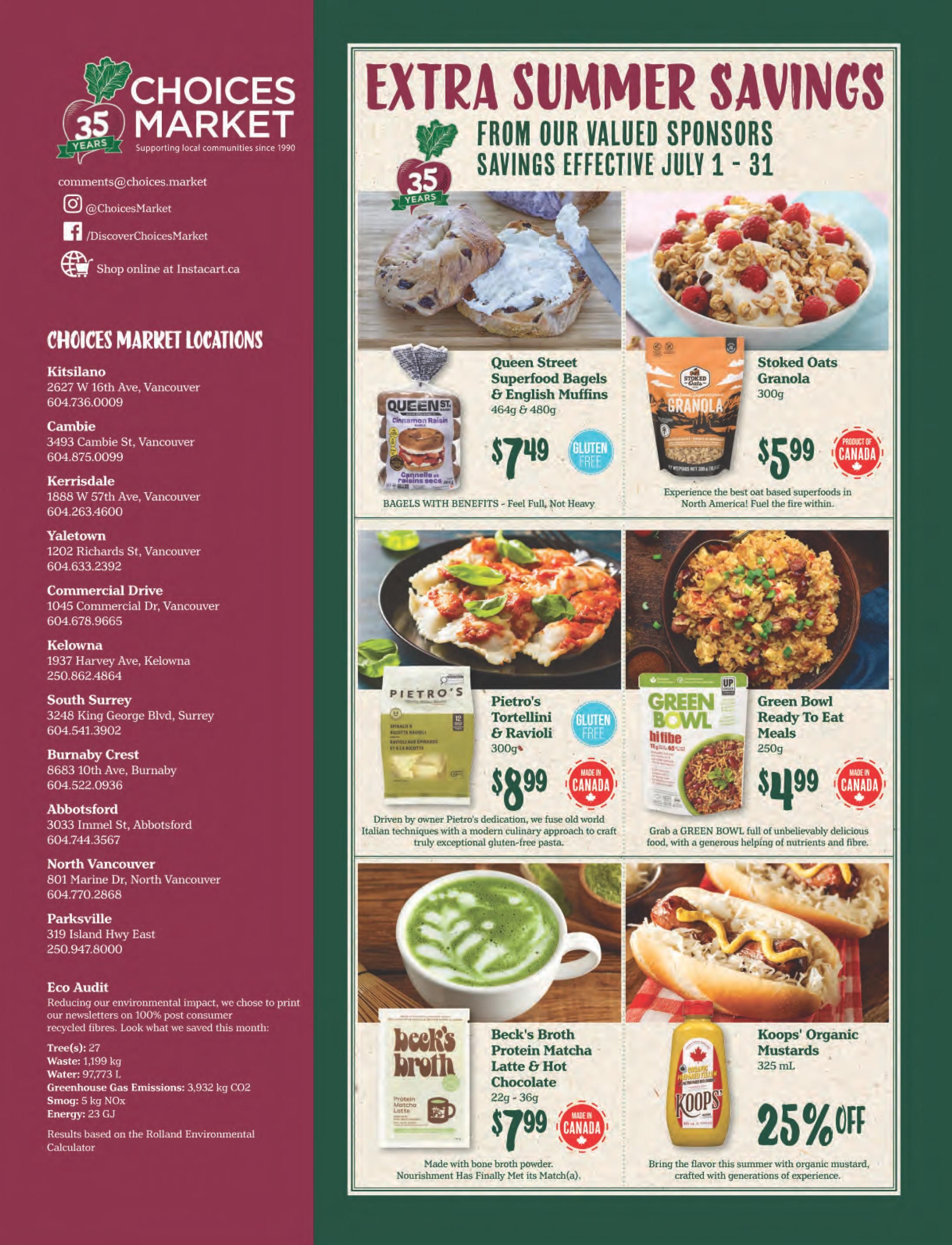 Choices Market Monthly Flyer July 1 to 31