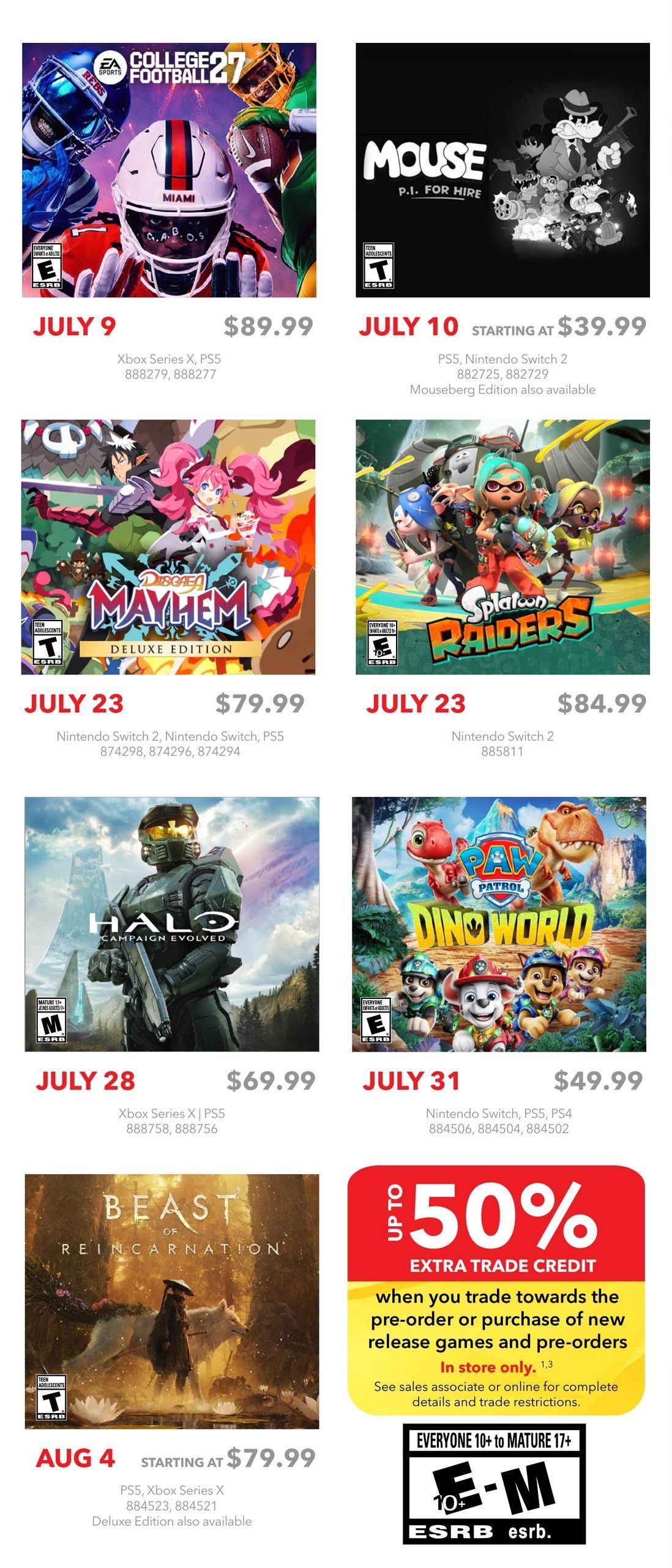 EB Games Flyer July 5 to August 2