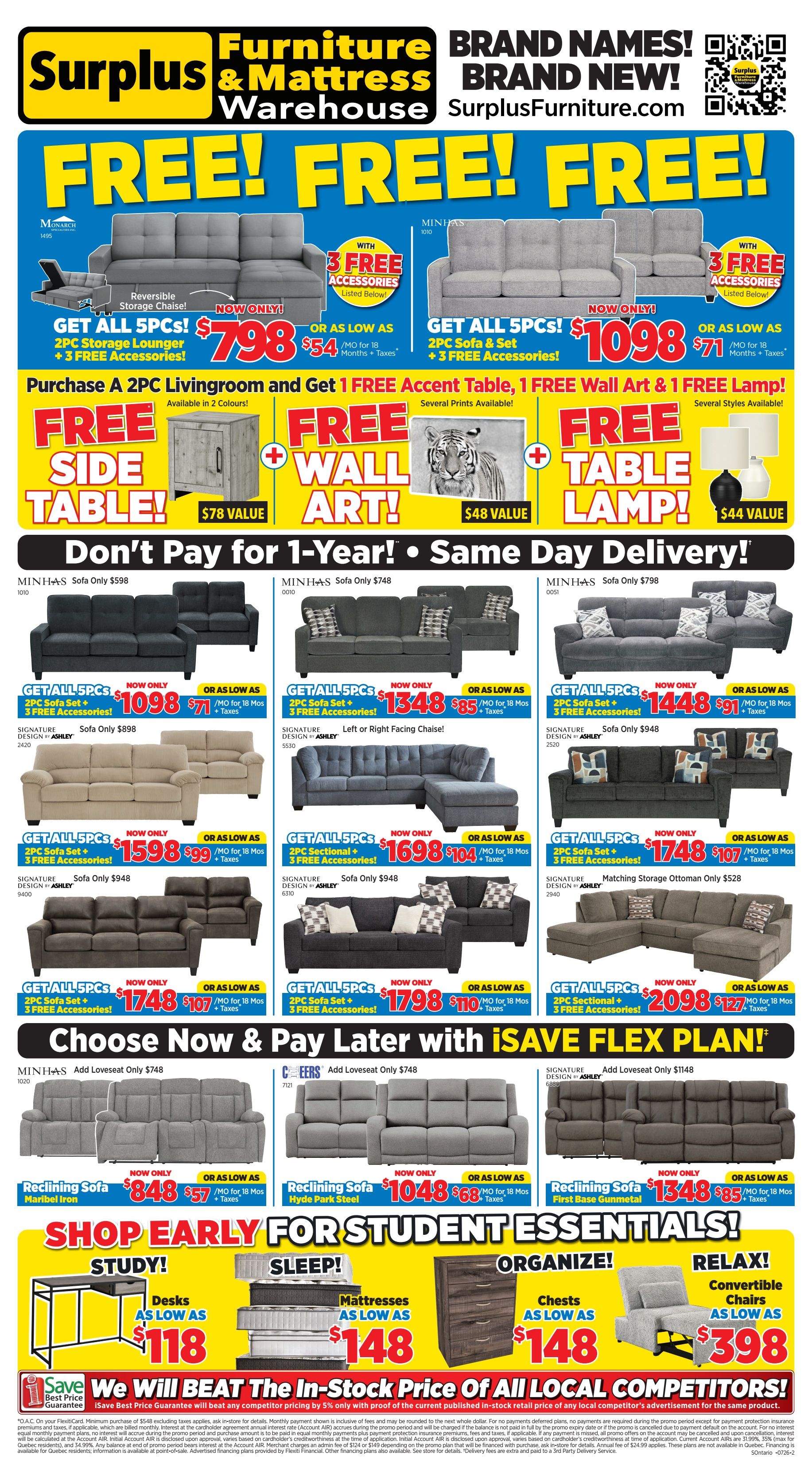 Surplus Furniture & Mattress Warehouse (S. ON) Flyer July 6 to 26