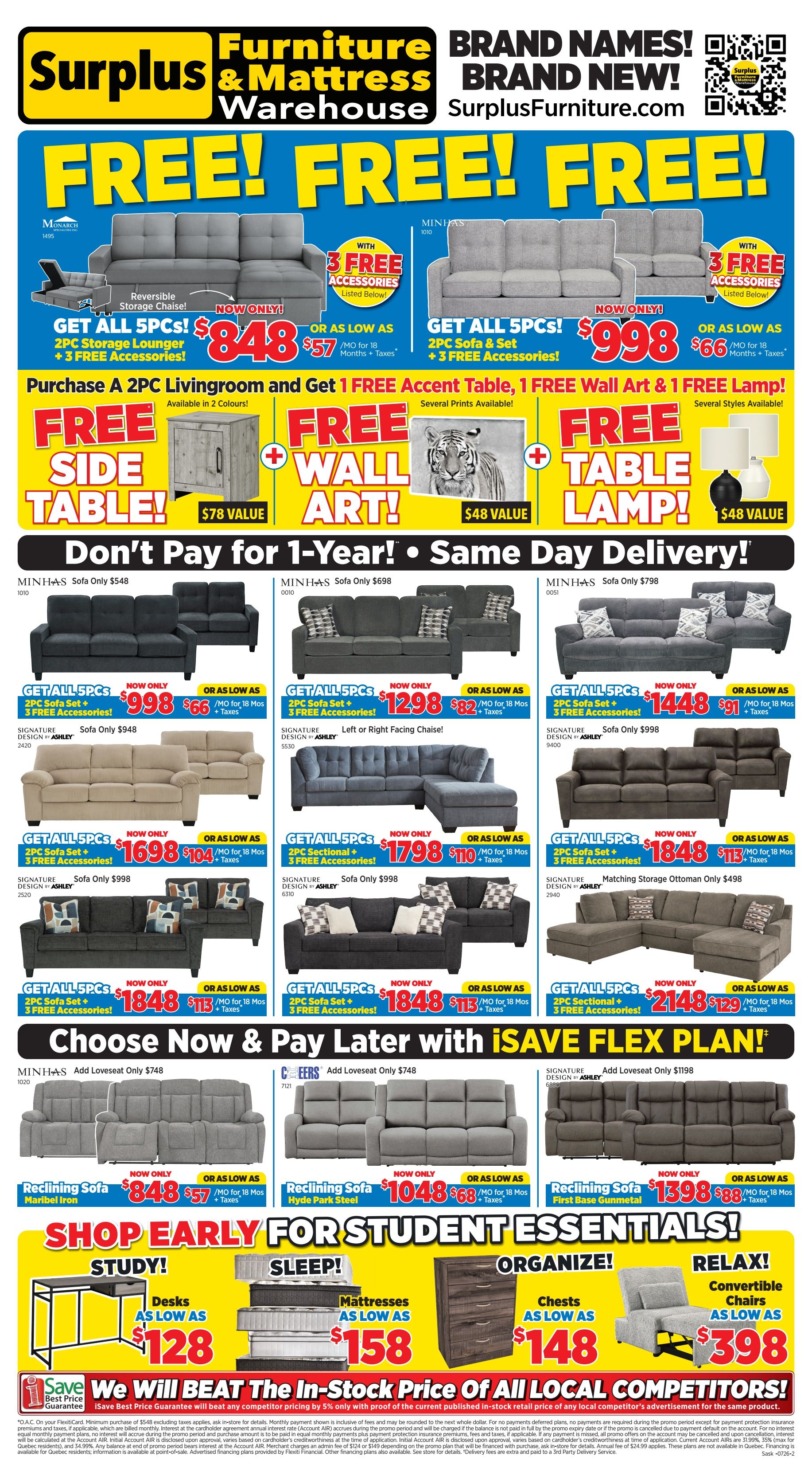 Surplus Furniture & Mattress Warehouse (Saskatoon) Flyer July 6 to 26
