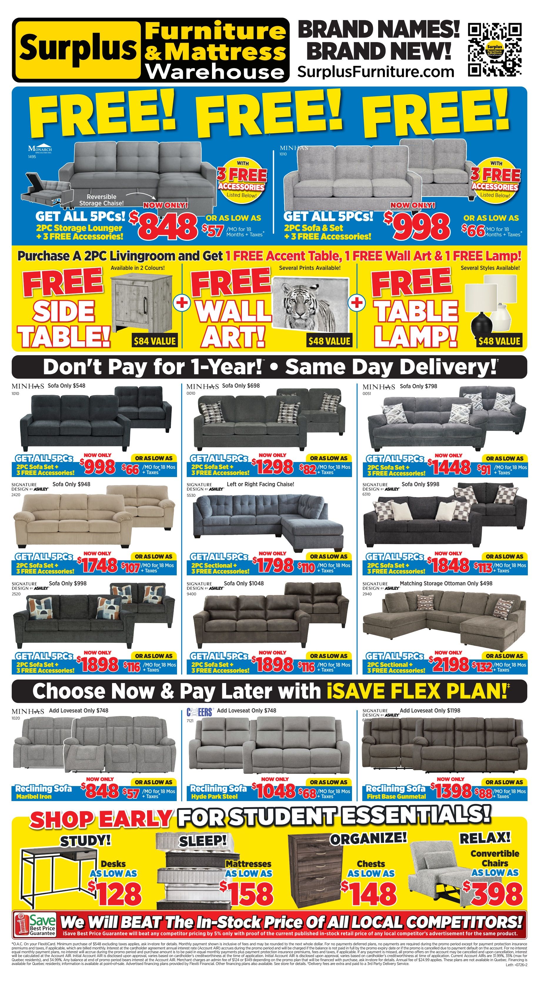 Surplus Furniture & Mattress Warehouse (Lethbridge) Flyer July 6 to 26