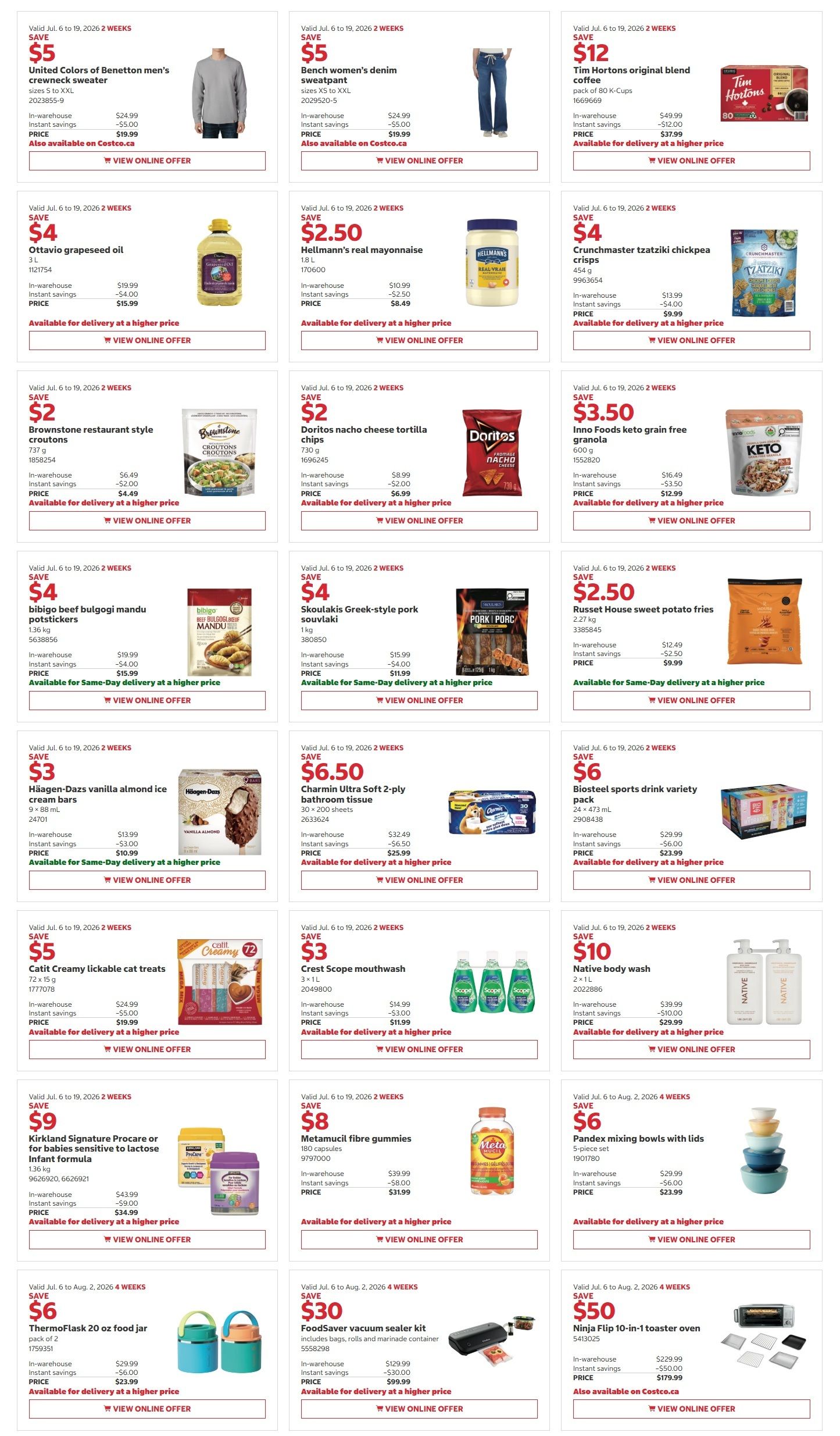 Costco (West, ON, Atlantic Canada) Warehouse Offers July 6 to 19