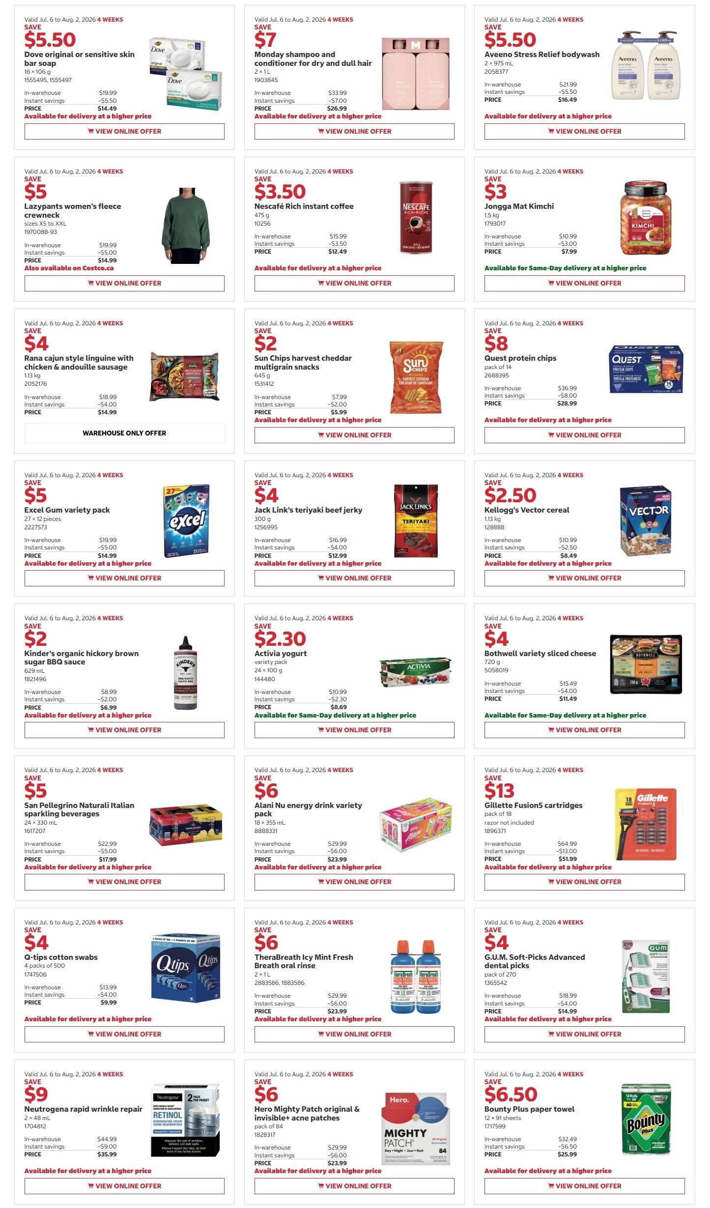 Costco (West, ON, Atlantic Canada) Warehouse Offers July 6 to 19