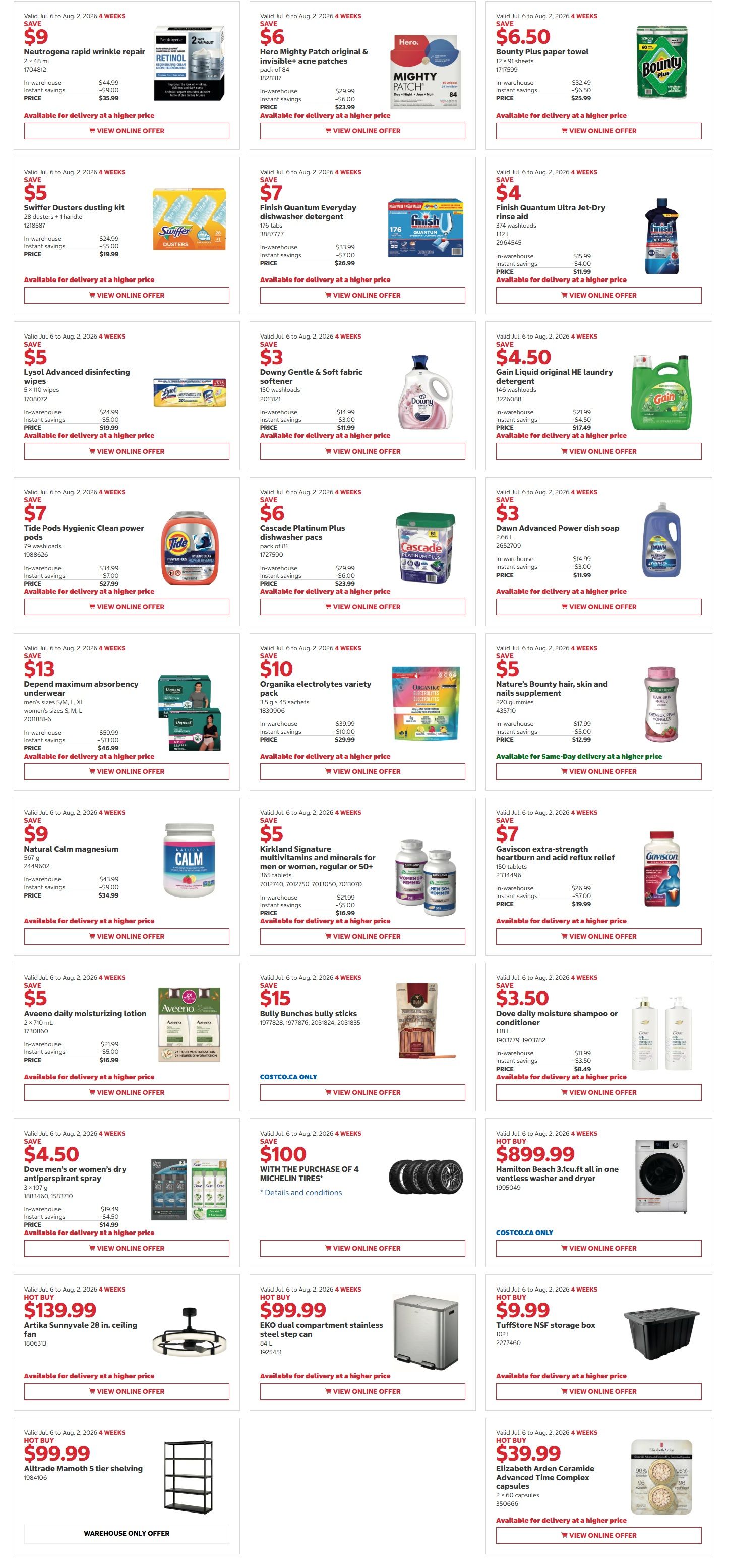 Costco (West, ON, Atlantic Canada) Warehouse Offers July 6 to 19
