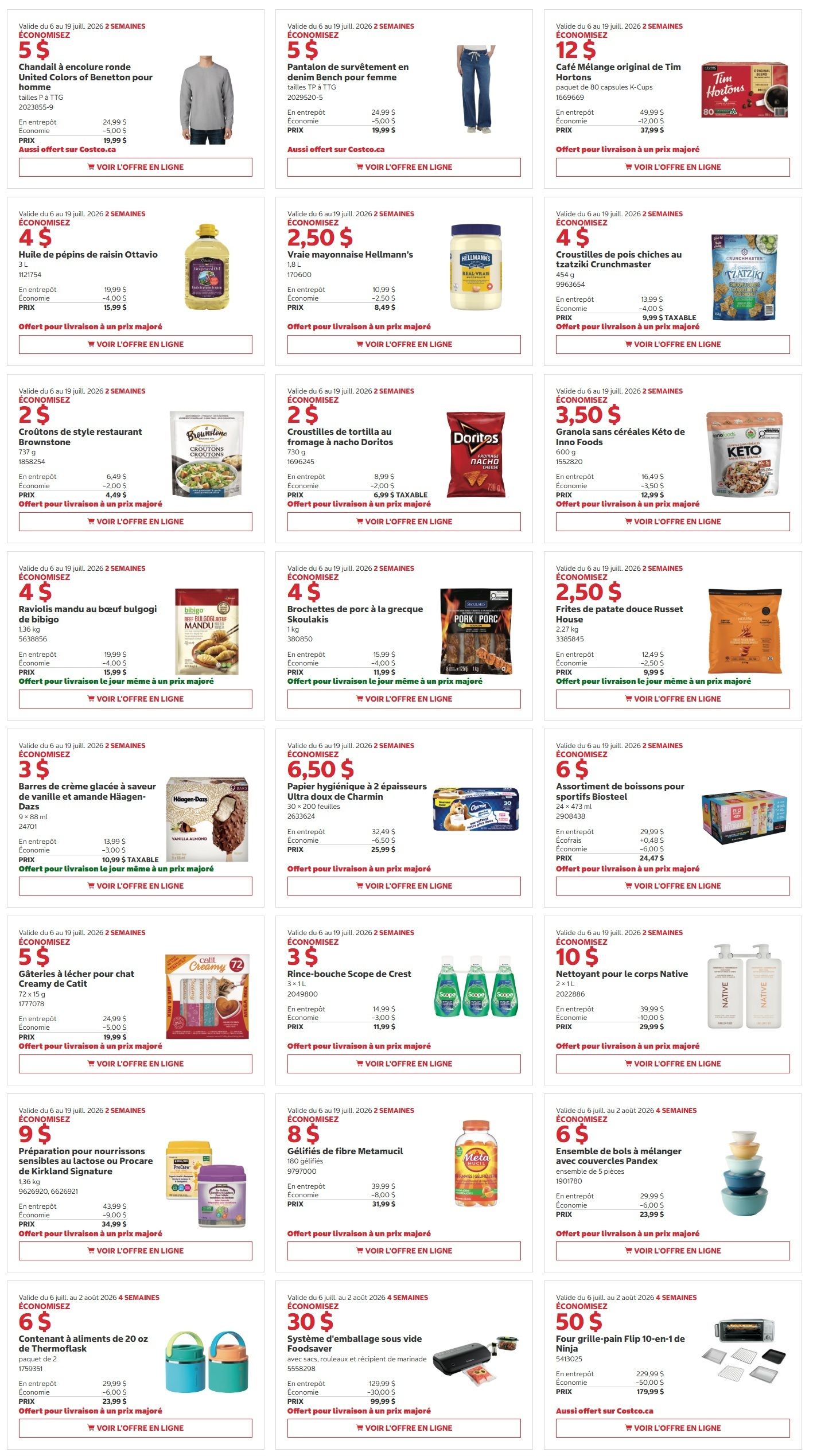 Costco (QC) Warehouse Offers July 6 to 19
