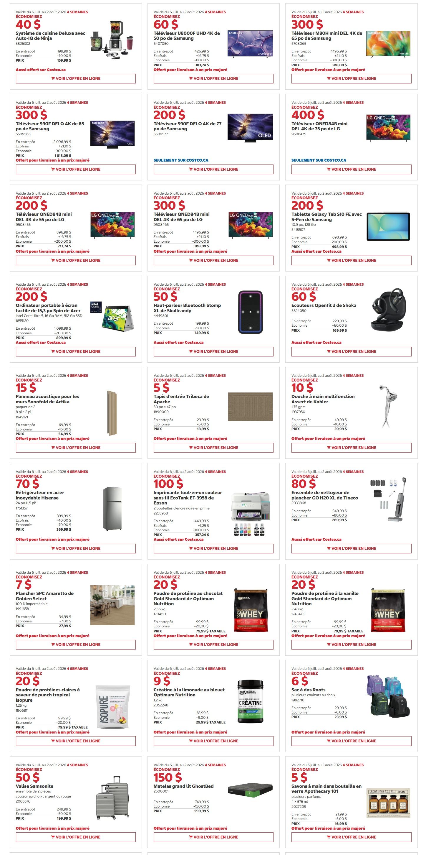 Costco (QC) Warehouse Offers July 6 to 19