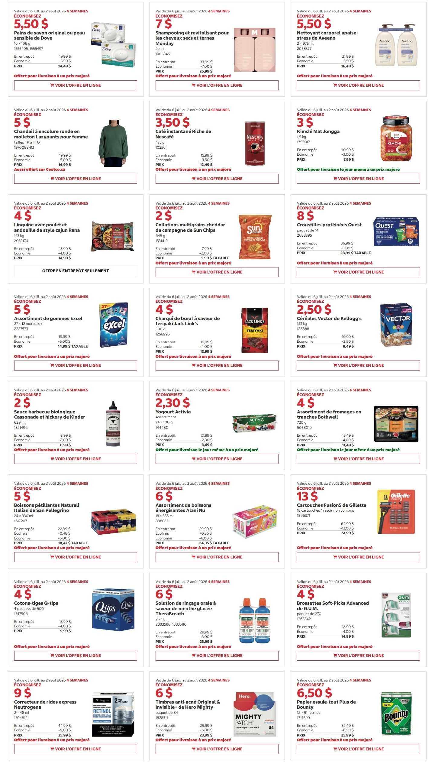 Costco (QC) Warehouse Offers July 6 to 19