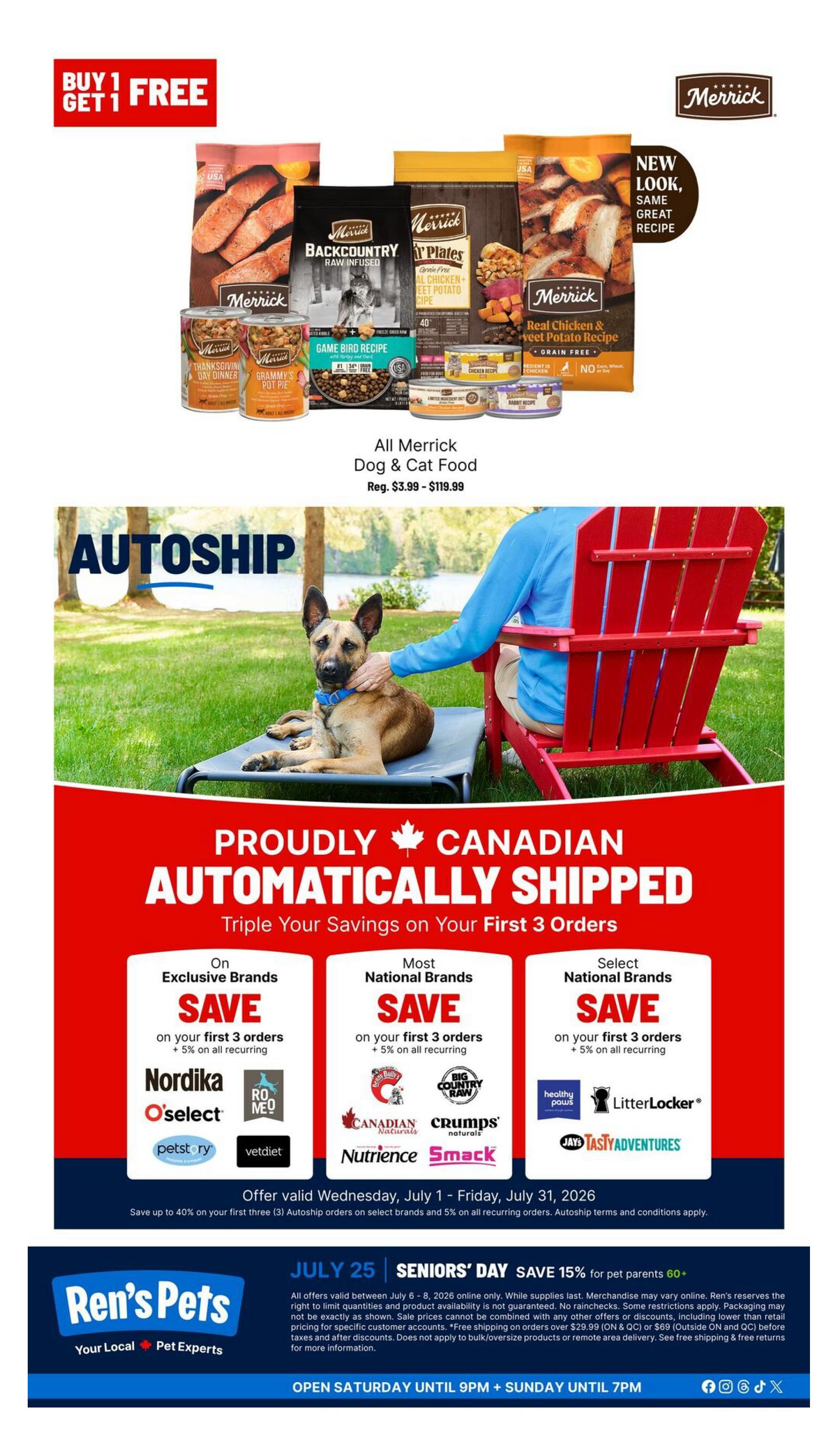 Ren's Pets Flyer July 6 to 8