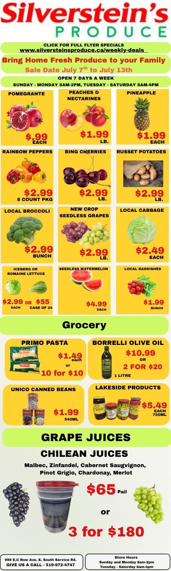 Silverstein's Produce Flyer July 7 to 13