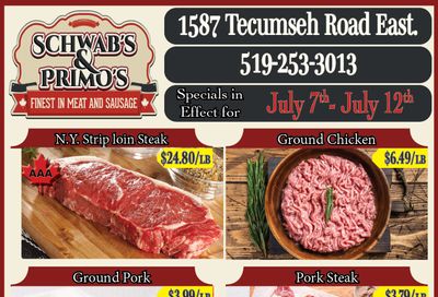 Schwab's & Primo's Flyer July 7 to 12