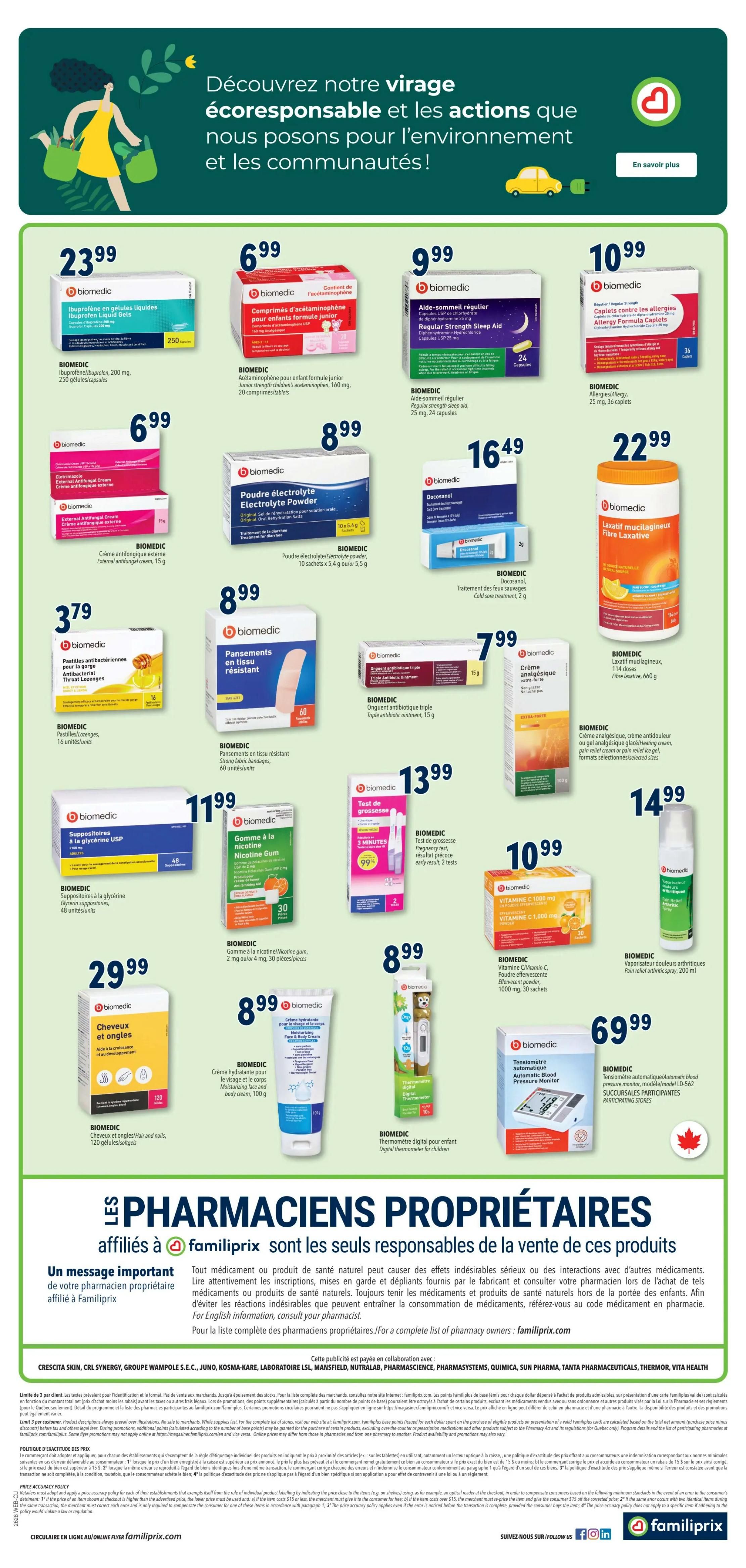 Familiprix Clinique Flyer July 9 to 15