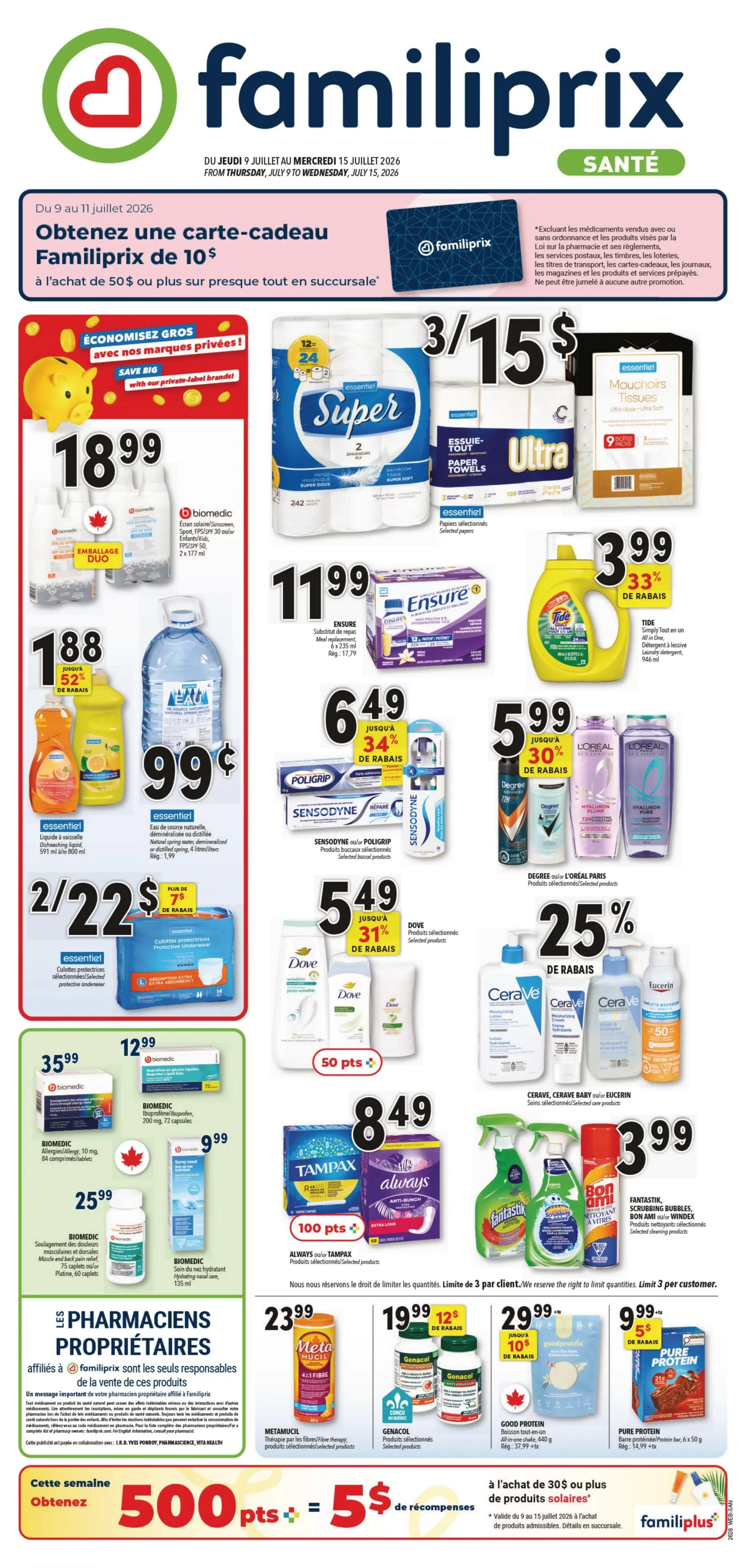 Familiprix Sante Flyer July 9 to 15