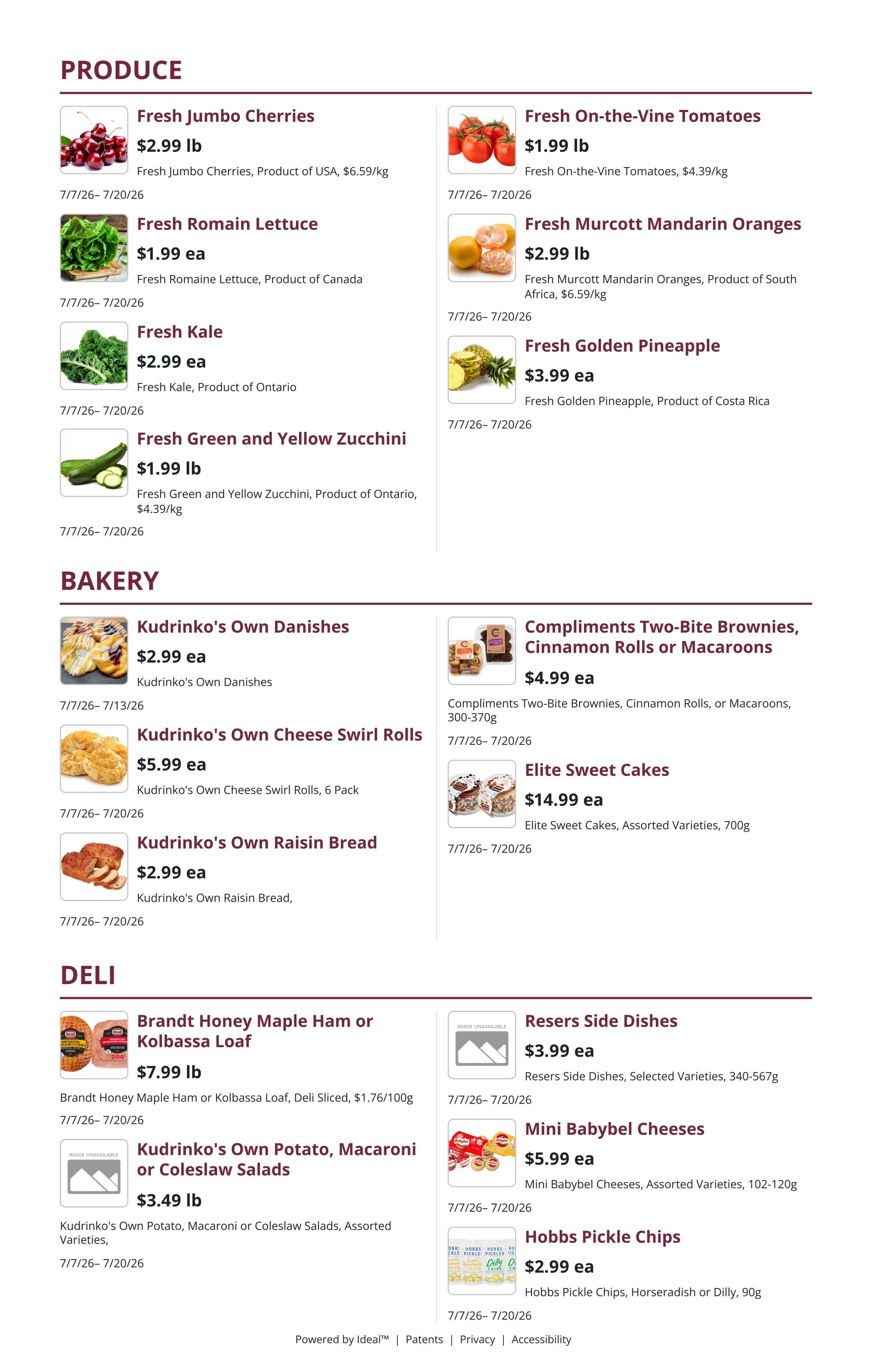 Kudrinko's Flyer July 7 to 20