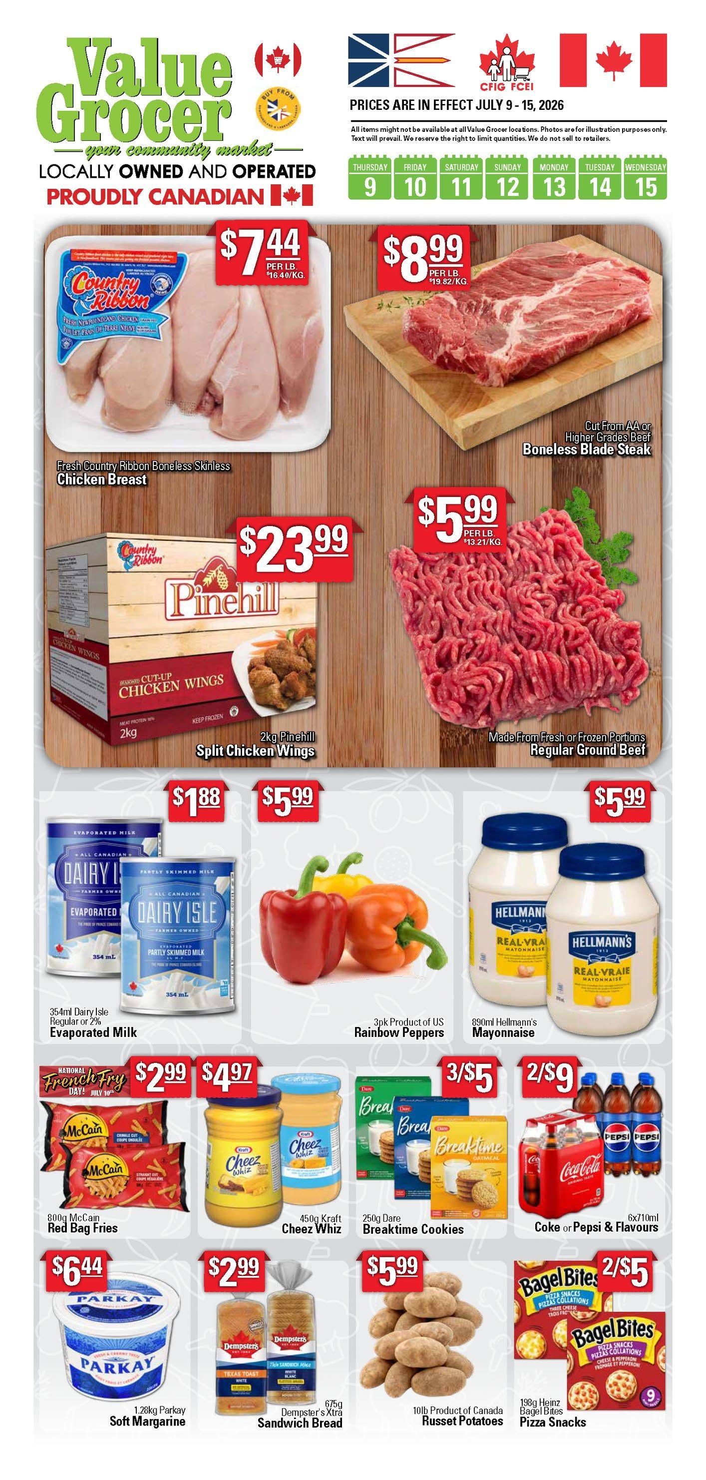Value Grocer Flyer July 9 to 15