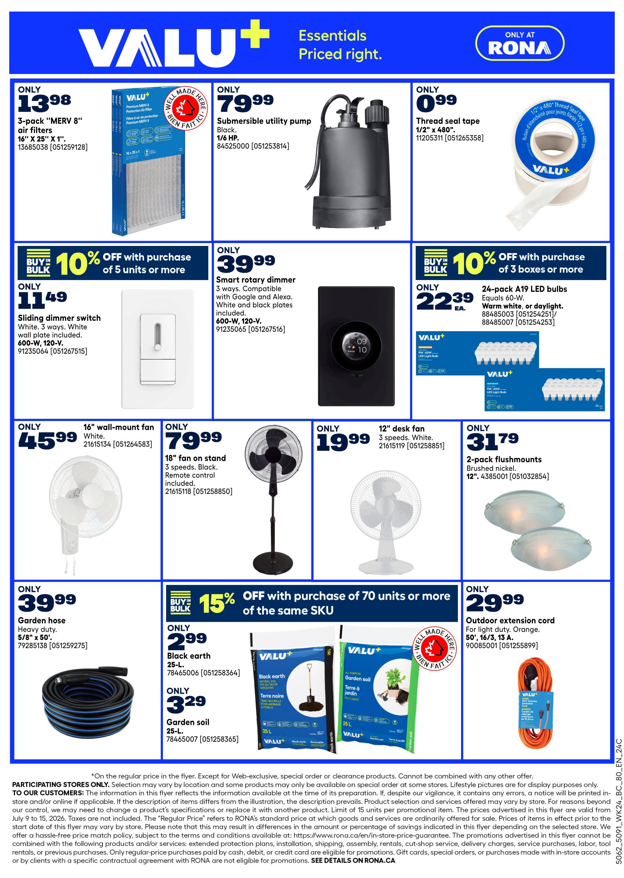 Rona & Rona+ (BC) Flyer July 9 to 15