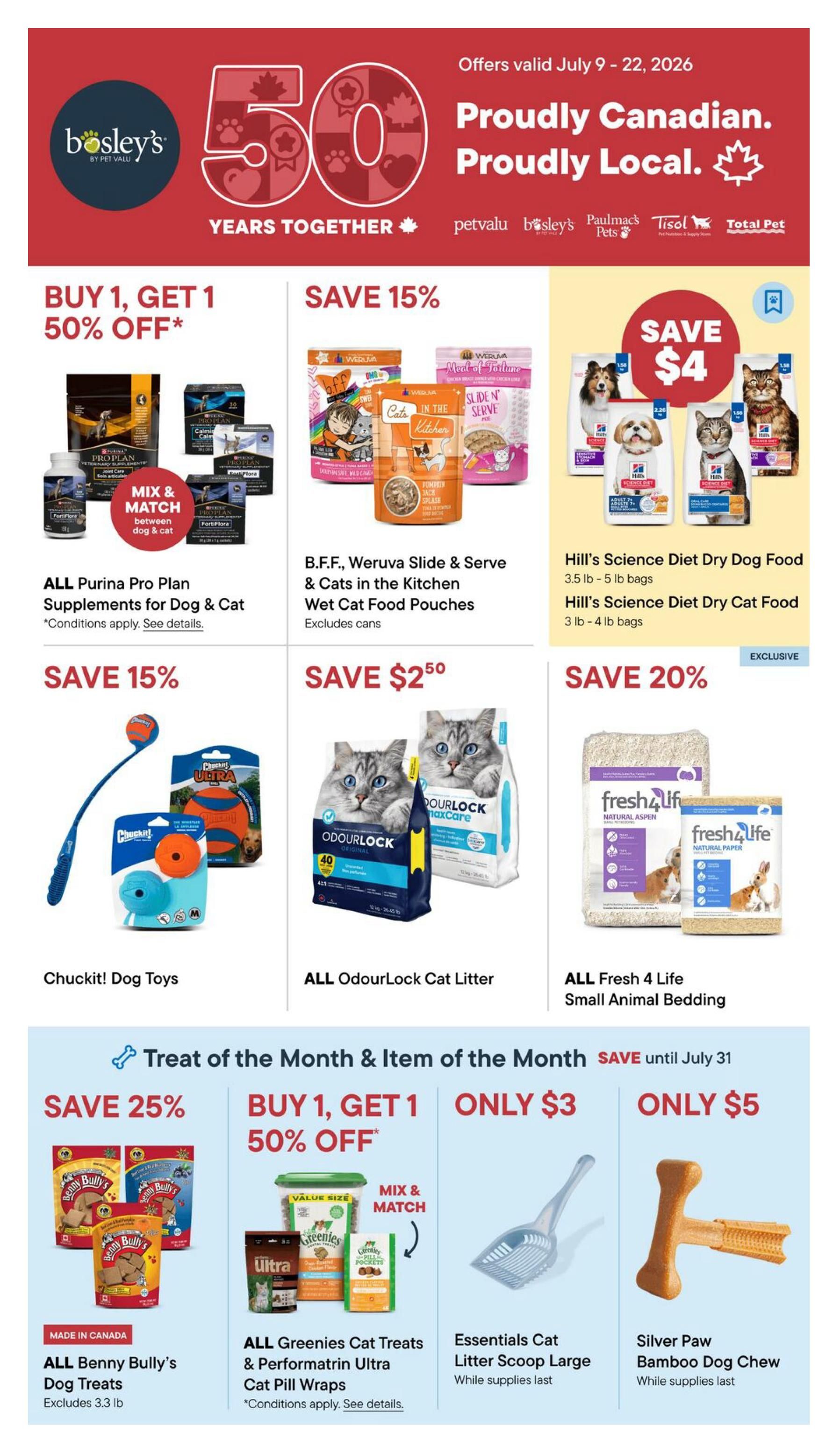 Bosley's by PetValu Flyer July 9 to 22
