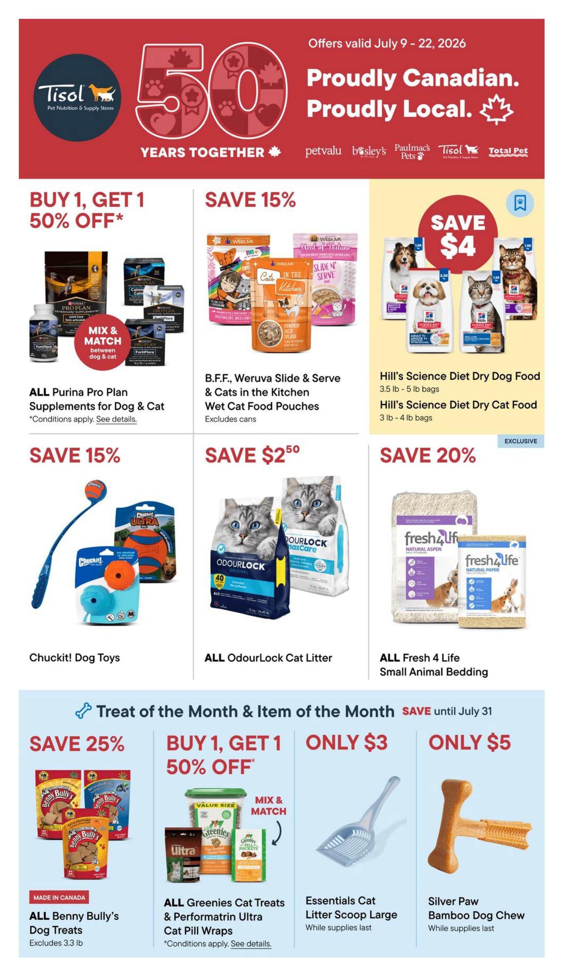Tisol Pet Nutrition & Supply Stores Flyer July 9 to 22
