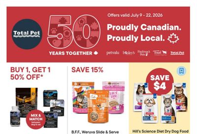 Total Pet Flyer July 9 to 22