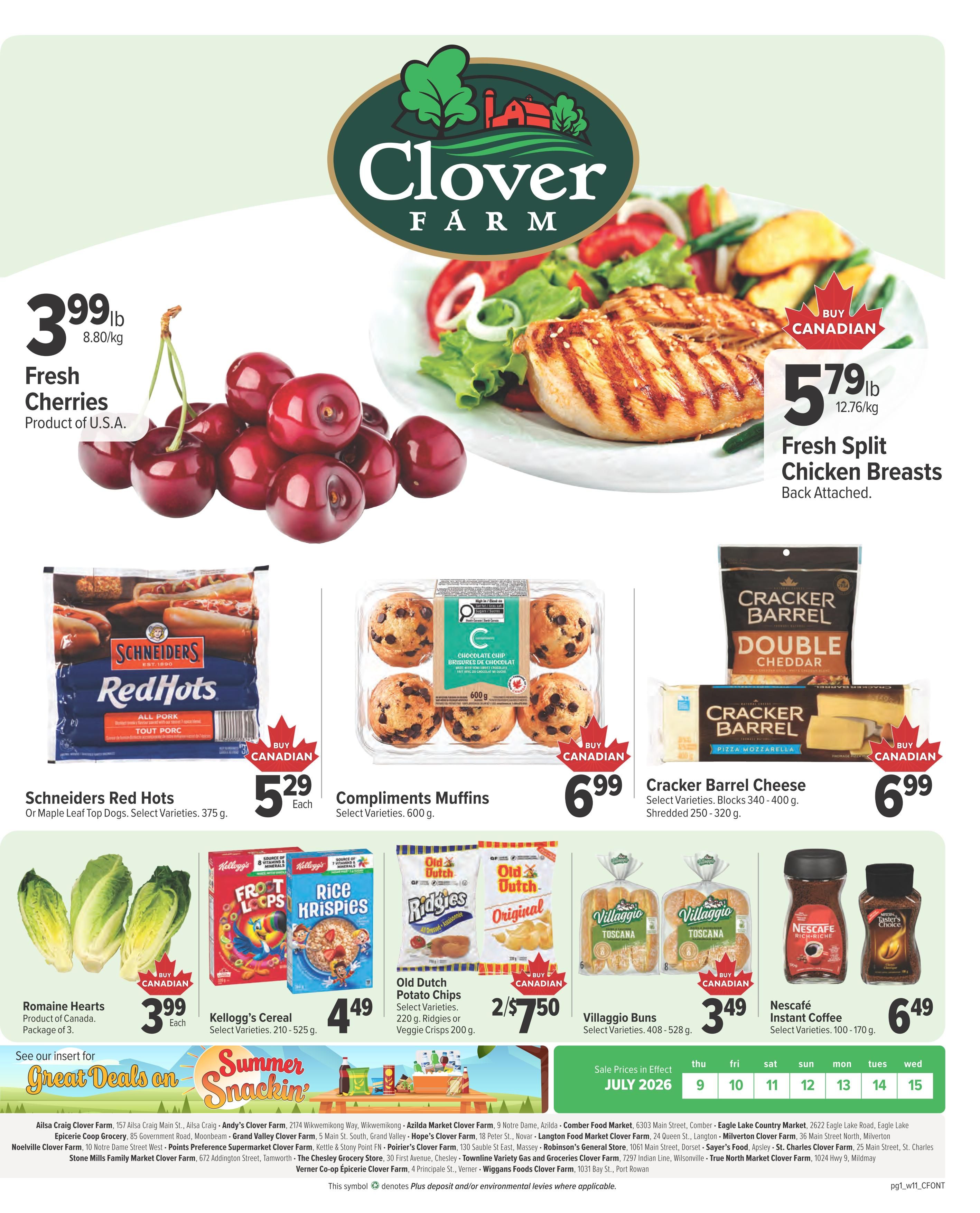 Clover Farm (ON) Flyer July 9 to 15
