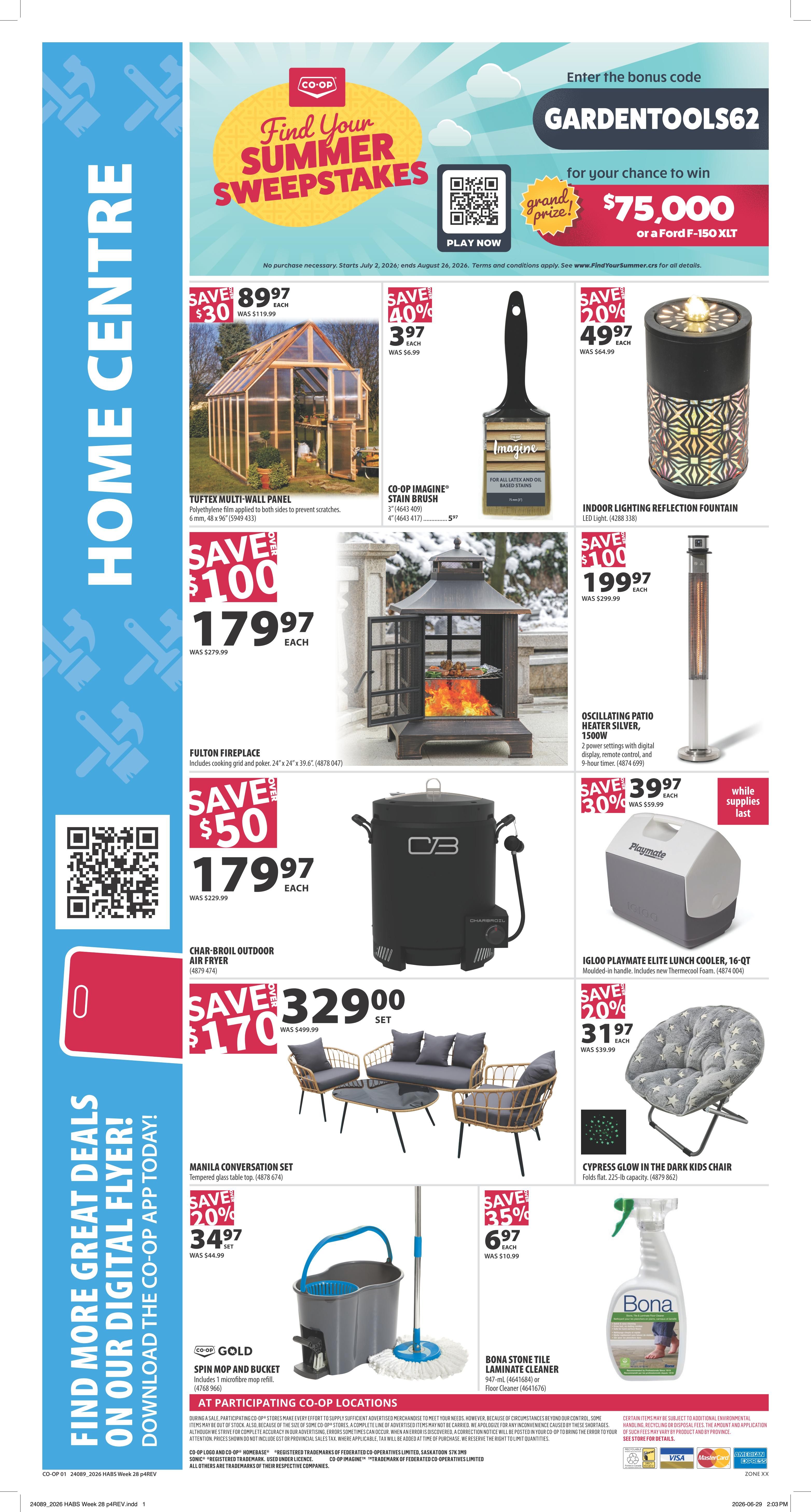 Co-op (West) Home Centre Flyer July 9 to 15