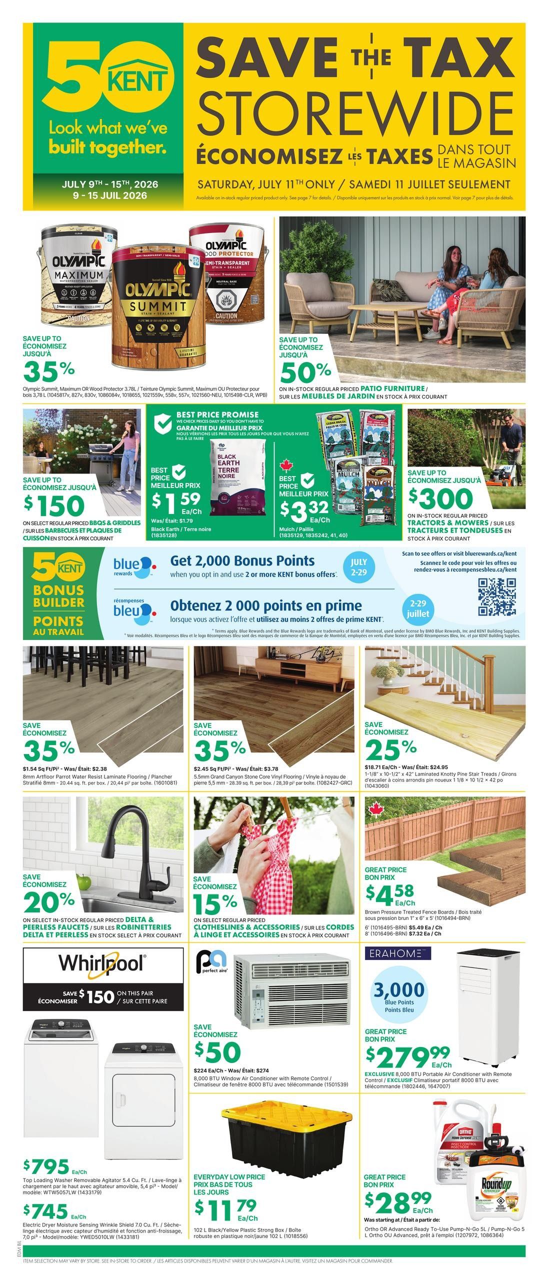 Kent Building Supplies Flyer July 9 to 15