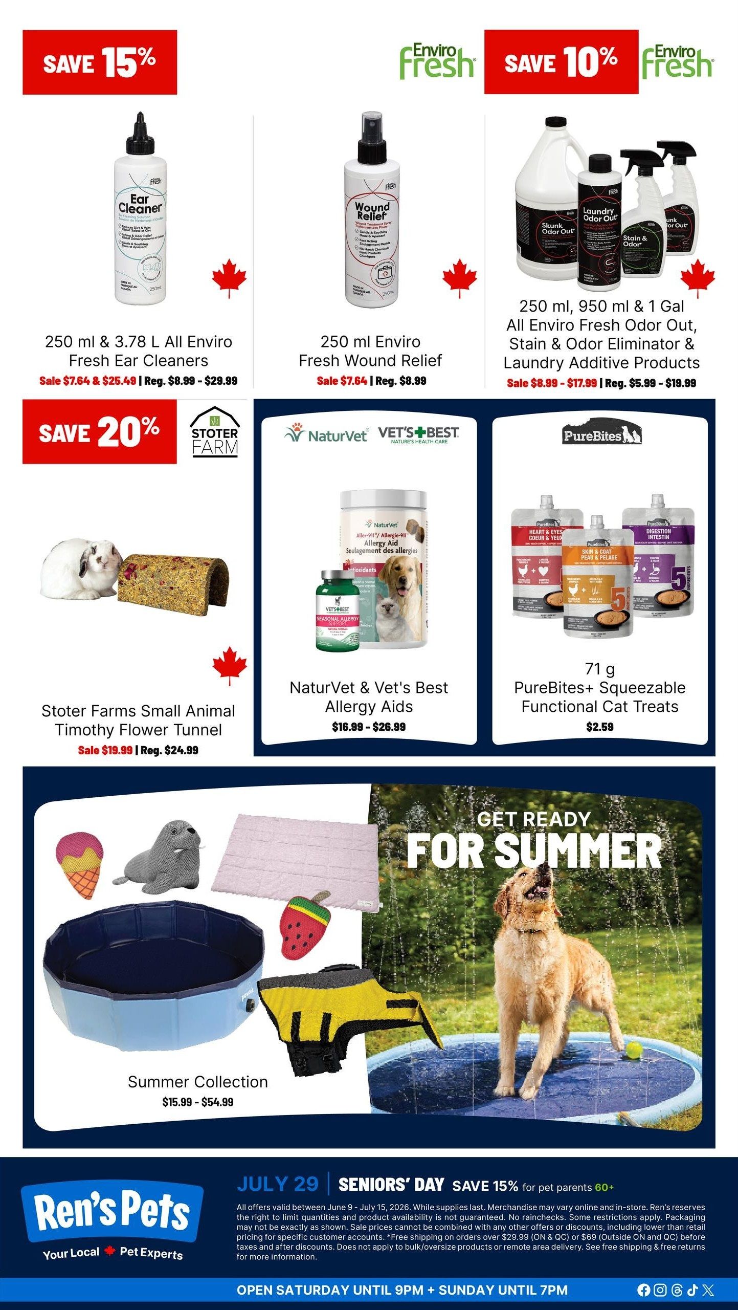 Ren's Pets Flyer July 9 to 15