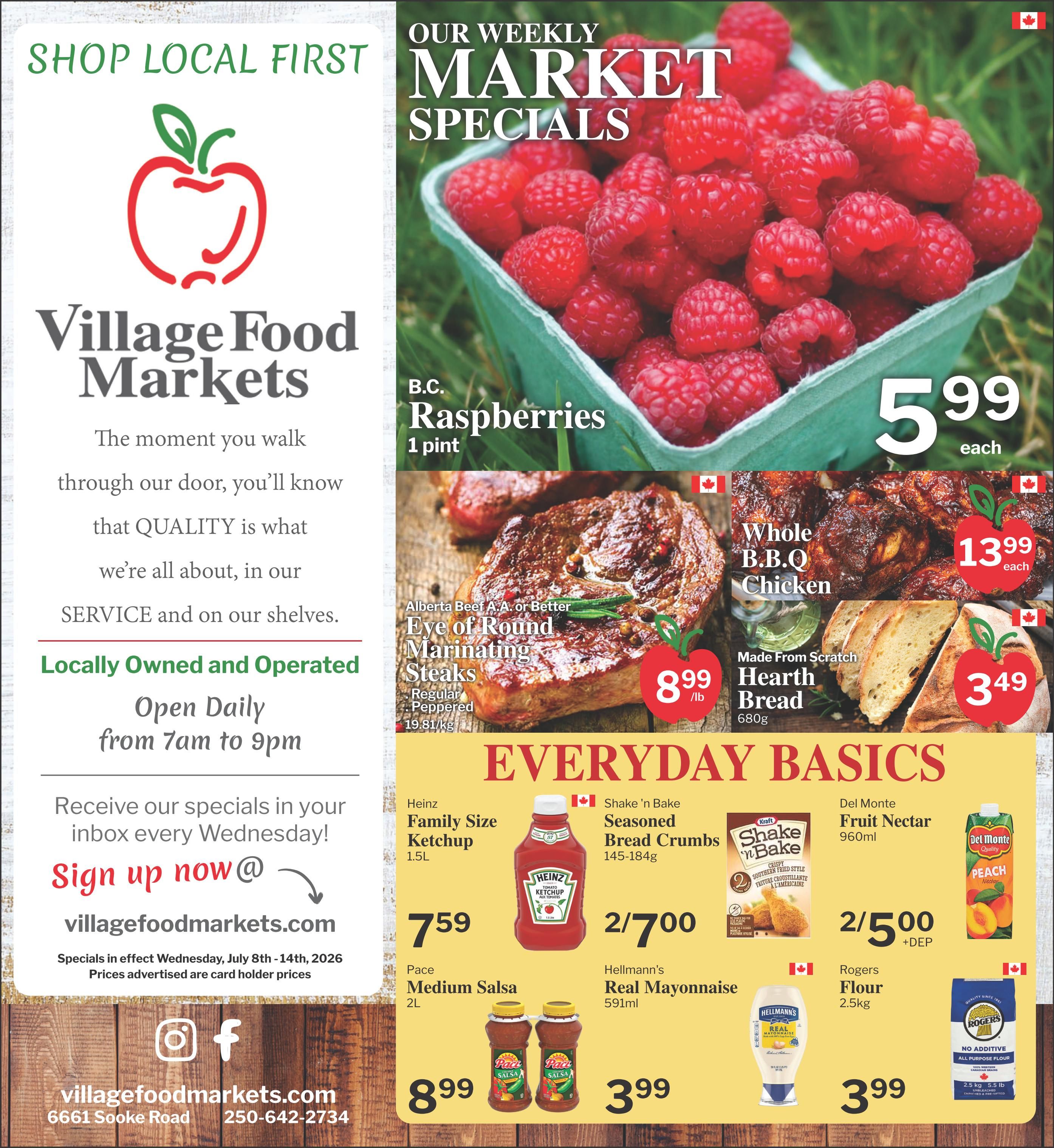 Village Food Markets Flyer July 8 to 14
