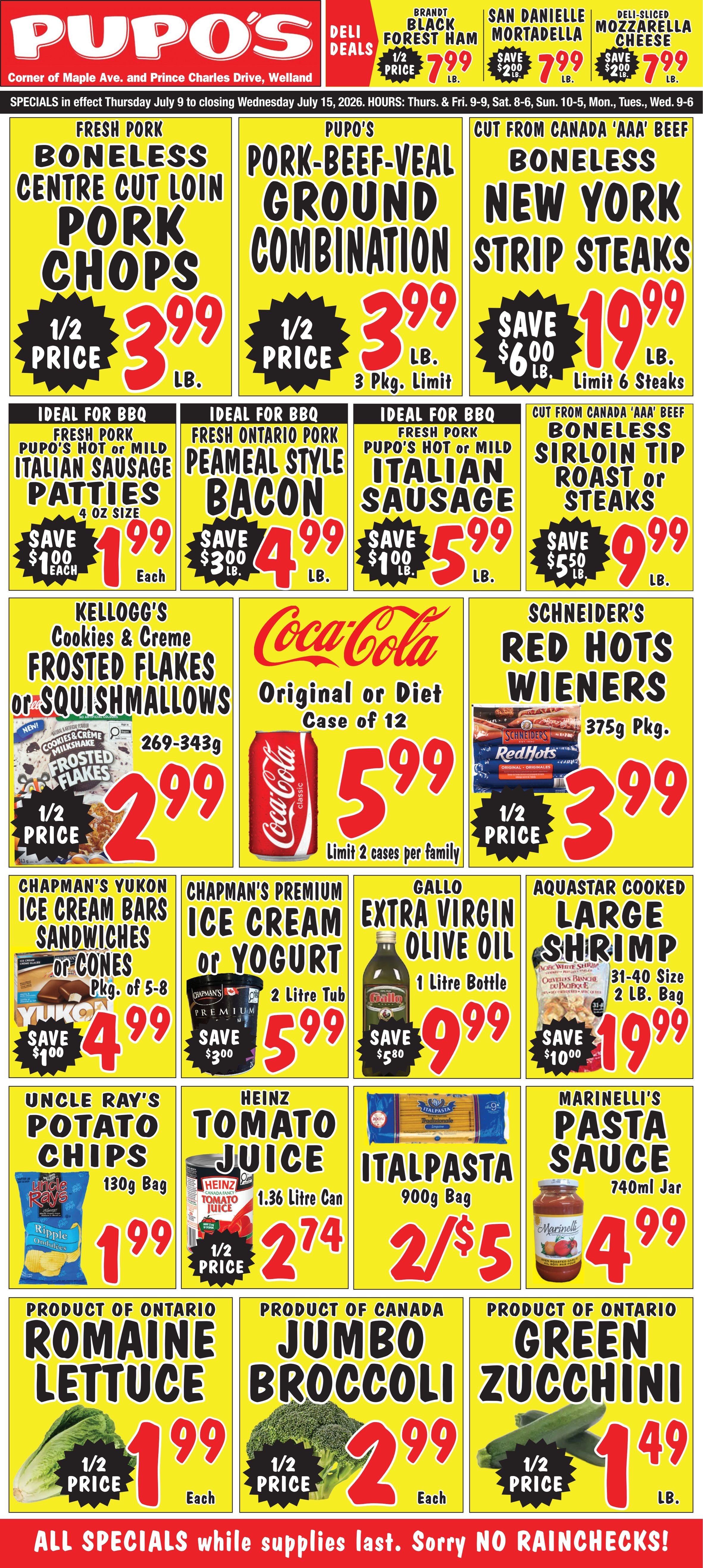 Pupo's Food Market Flyer July 9 to 15
