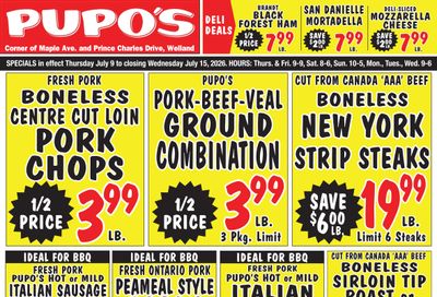 Pupo's Food Market Flyer July 9 to 15
