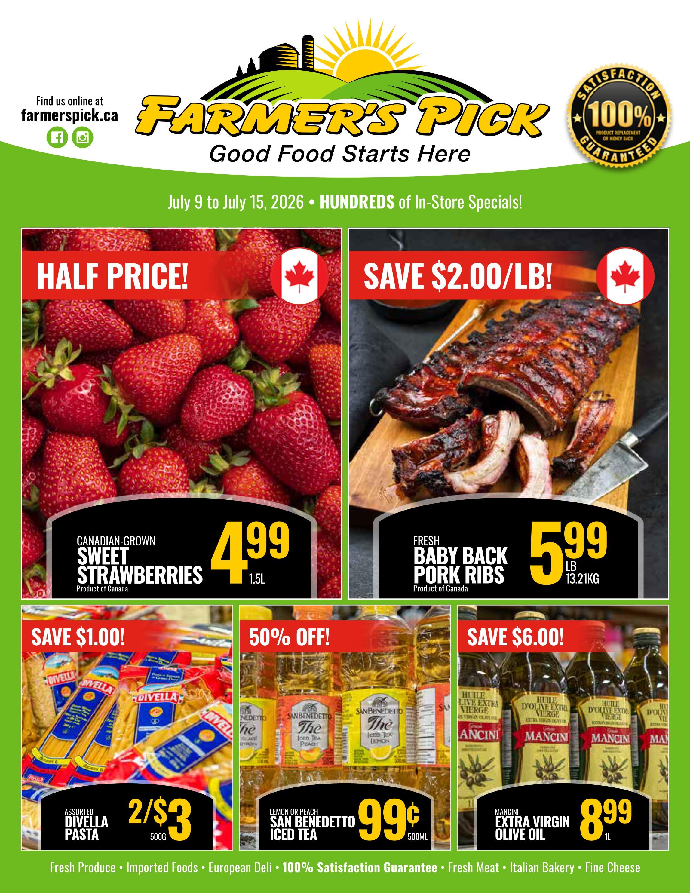 Farmer's Pick Flyer July 9 to 15