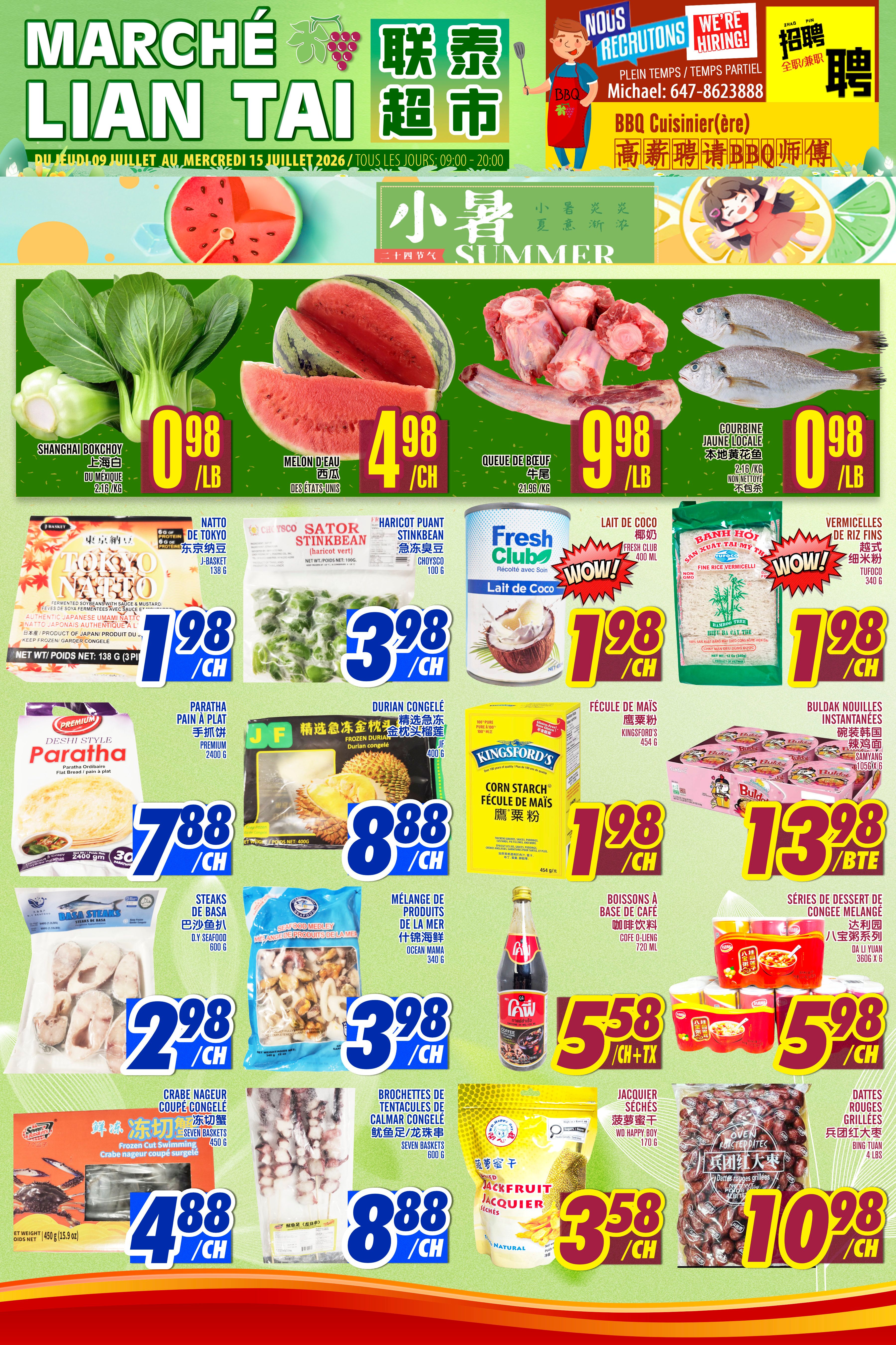 Marche Lian Tai Flyer July 9 to 15