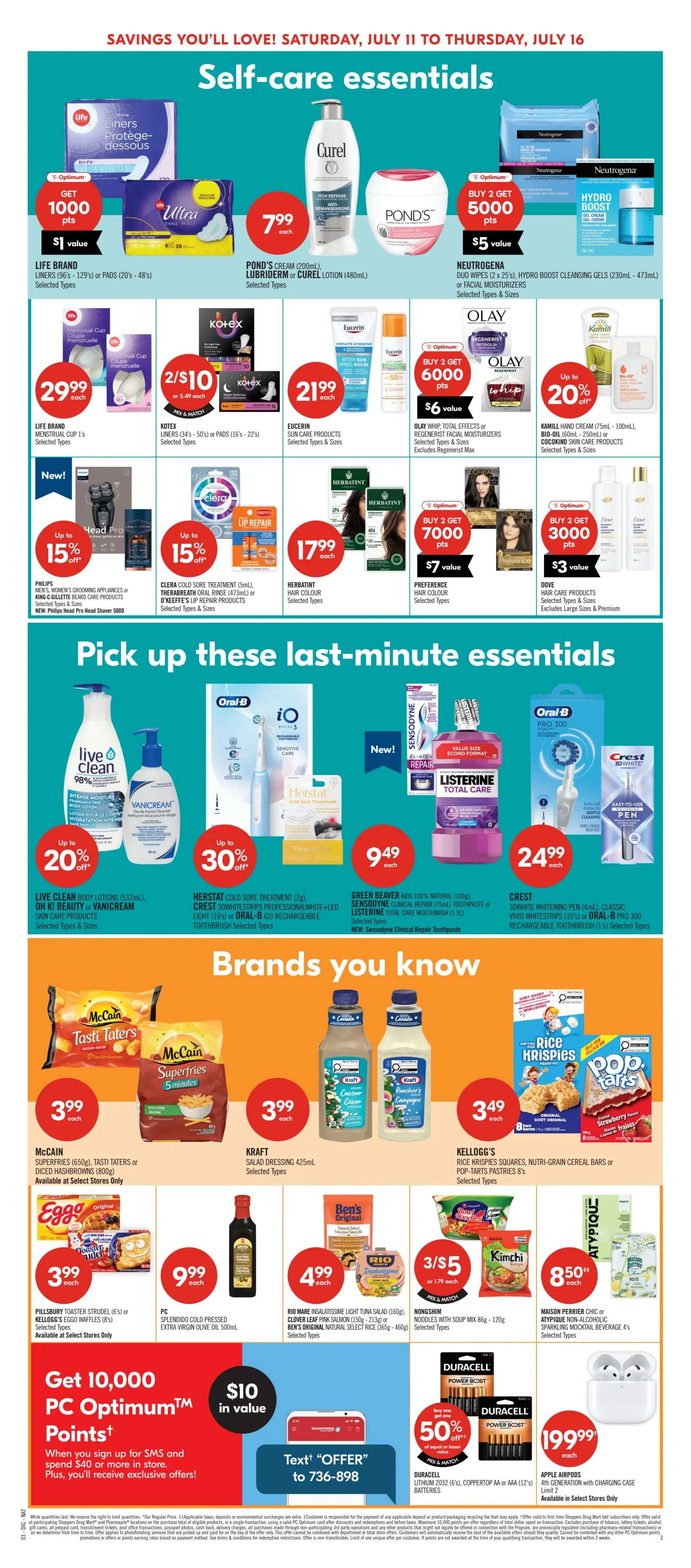 Shoppers Drug Mart (ON) Flyer July 11 to 16